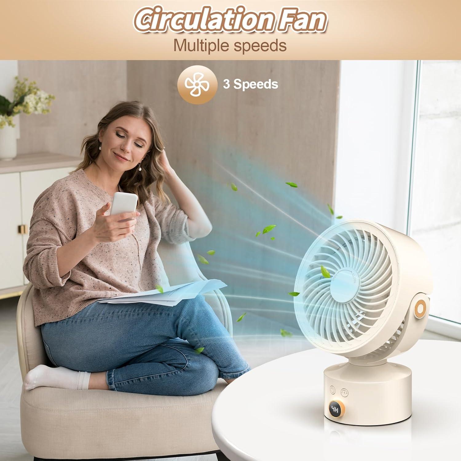 Ventilador de Escritorio Yincook F70 Oscilante 3 Velocidades 22.86 cm