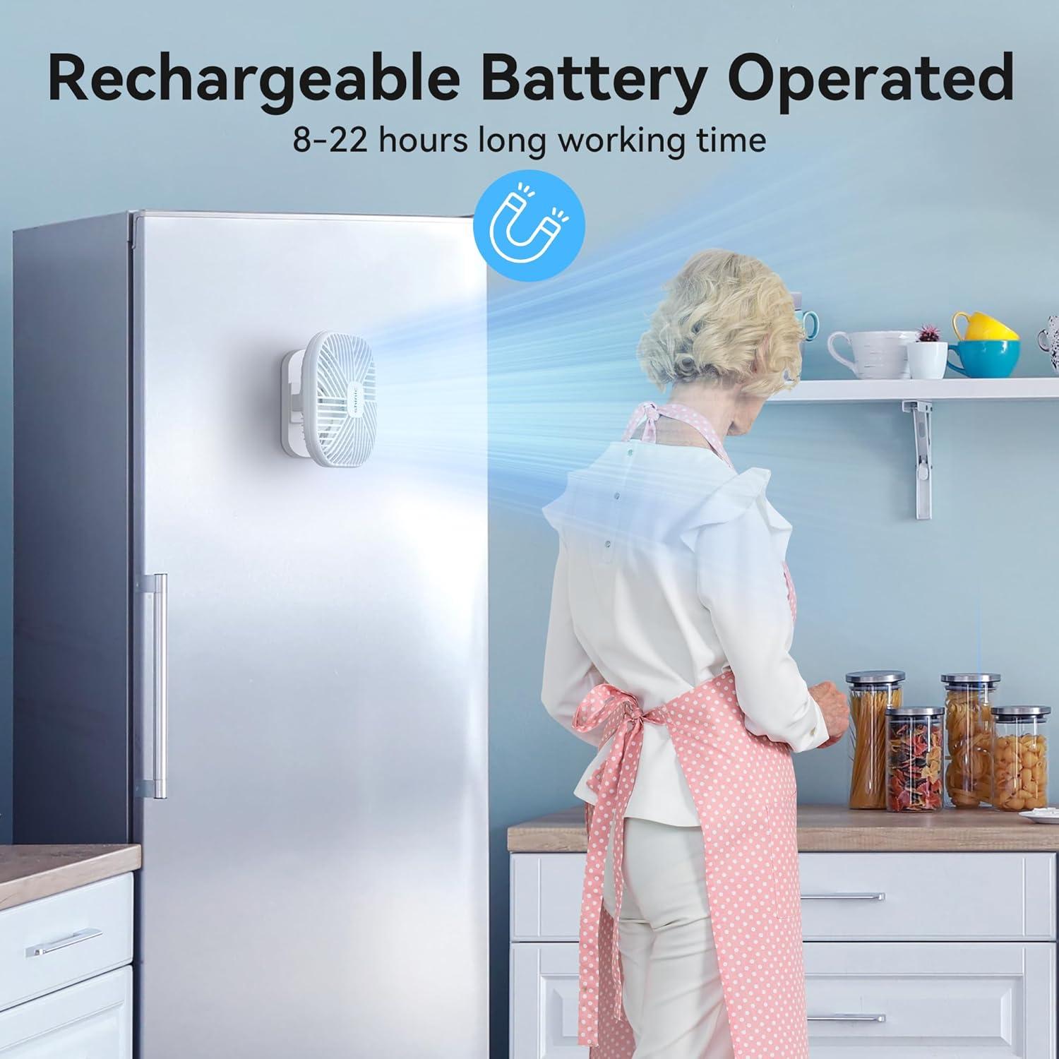 Ventilador de Batería Shinic 12.7 cm Ultra Silencioso Blanco