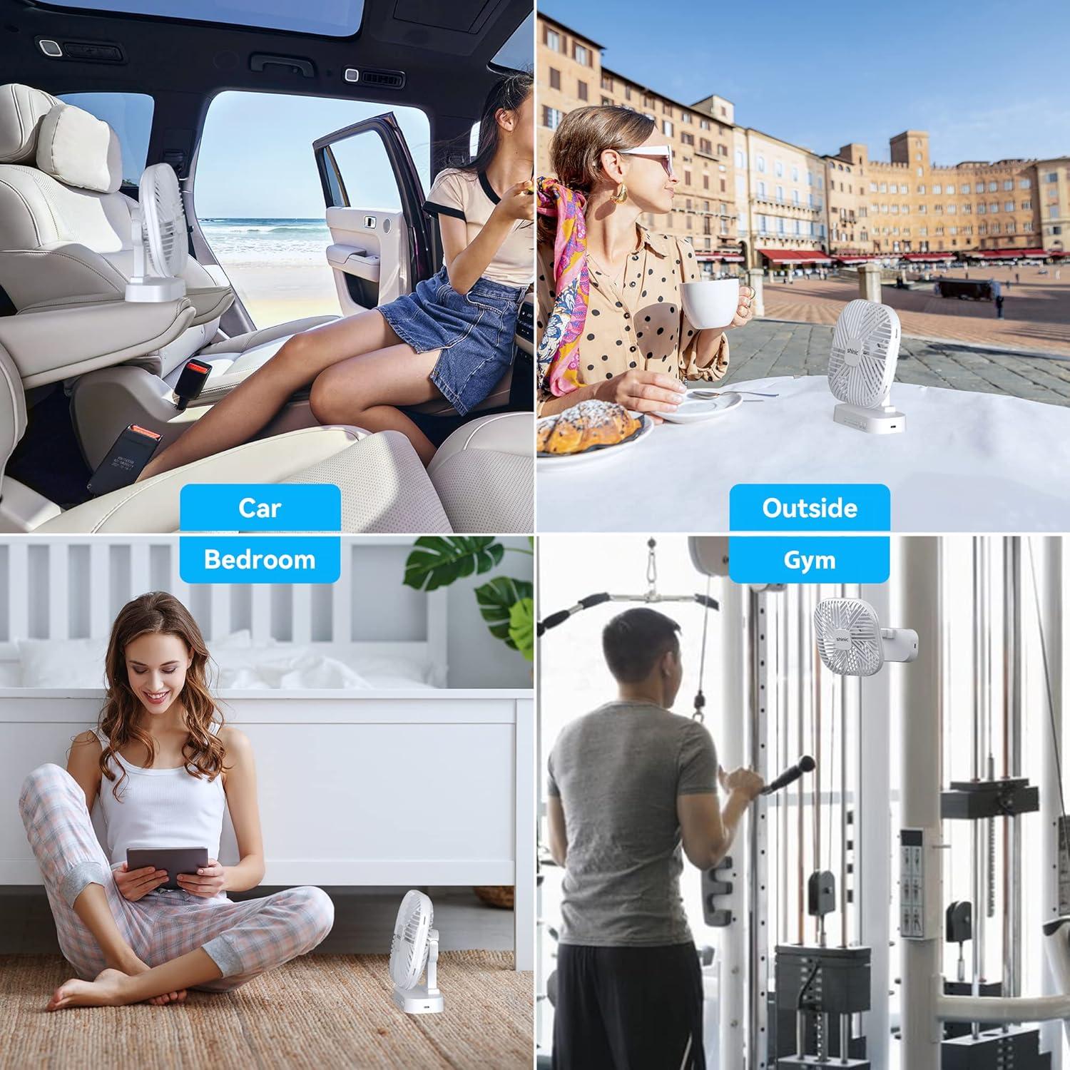 Ventilador de Batería Shinic 12.7 cm Ultra Silencioso Blanco