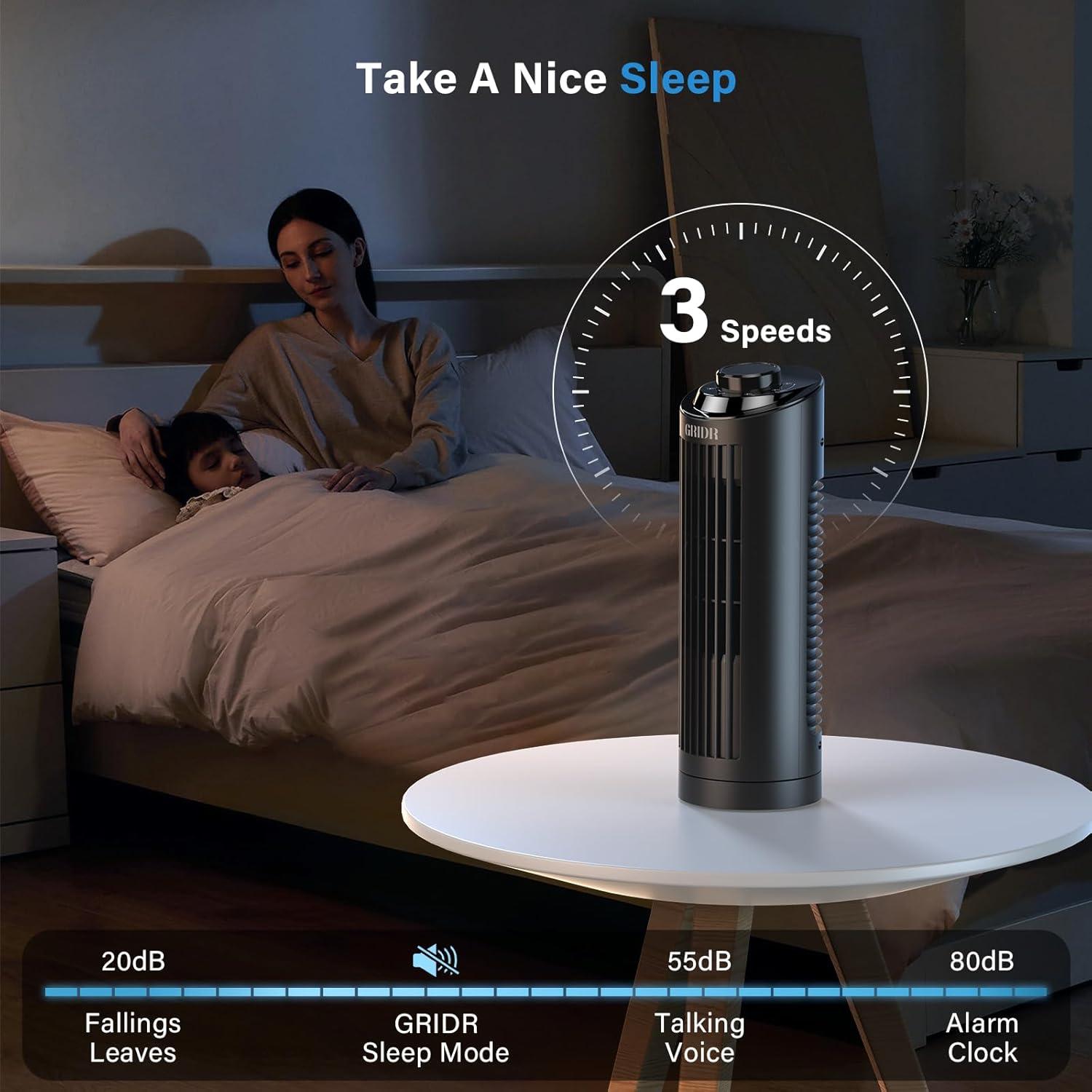 Ventilador de Torre Sin Aspas GRIDR FTS006R 33cm Oscilante