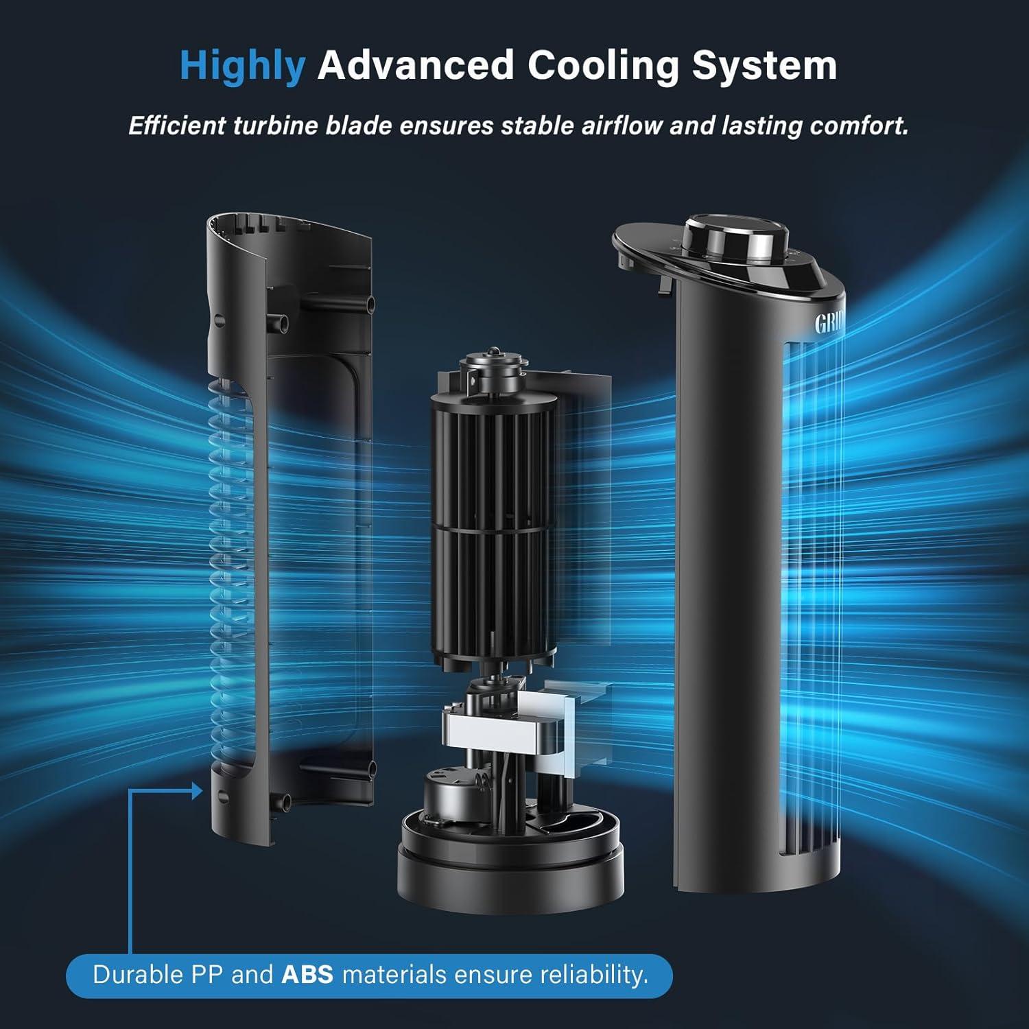 Ventilador de Torre Sin Aspas GRIDR FTS006R 33cm Oscilante