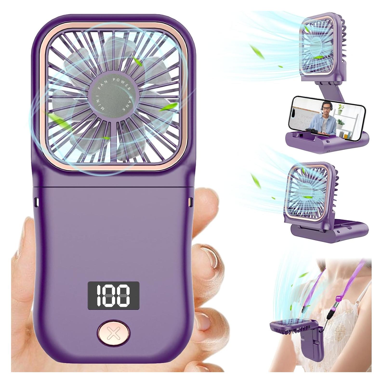 Ventilador Portátil Recargable AJGJF Mini 3 Velocidades 180°