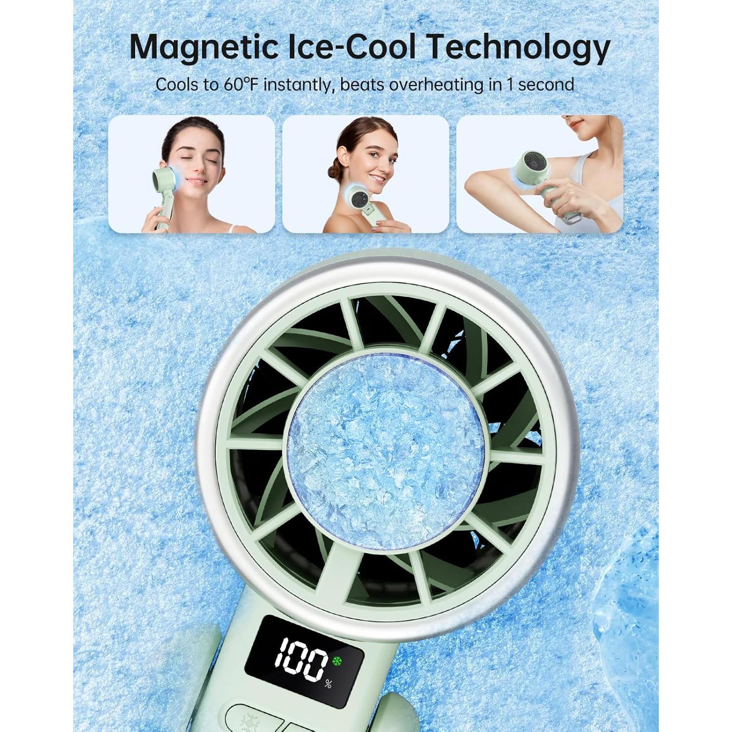 Ventilador Portátil TriPole 3 en 1 con Enfriamiento por Hielo