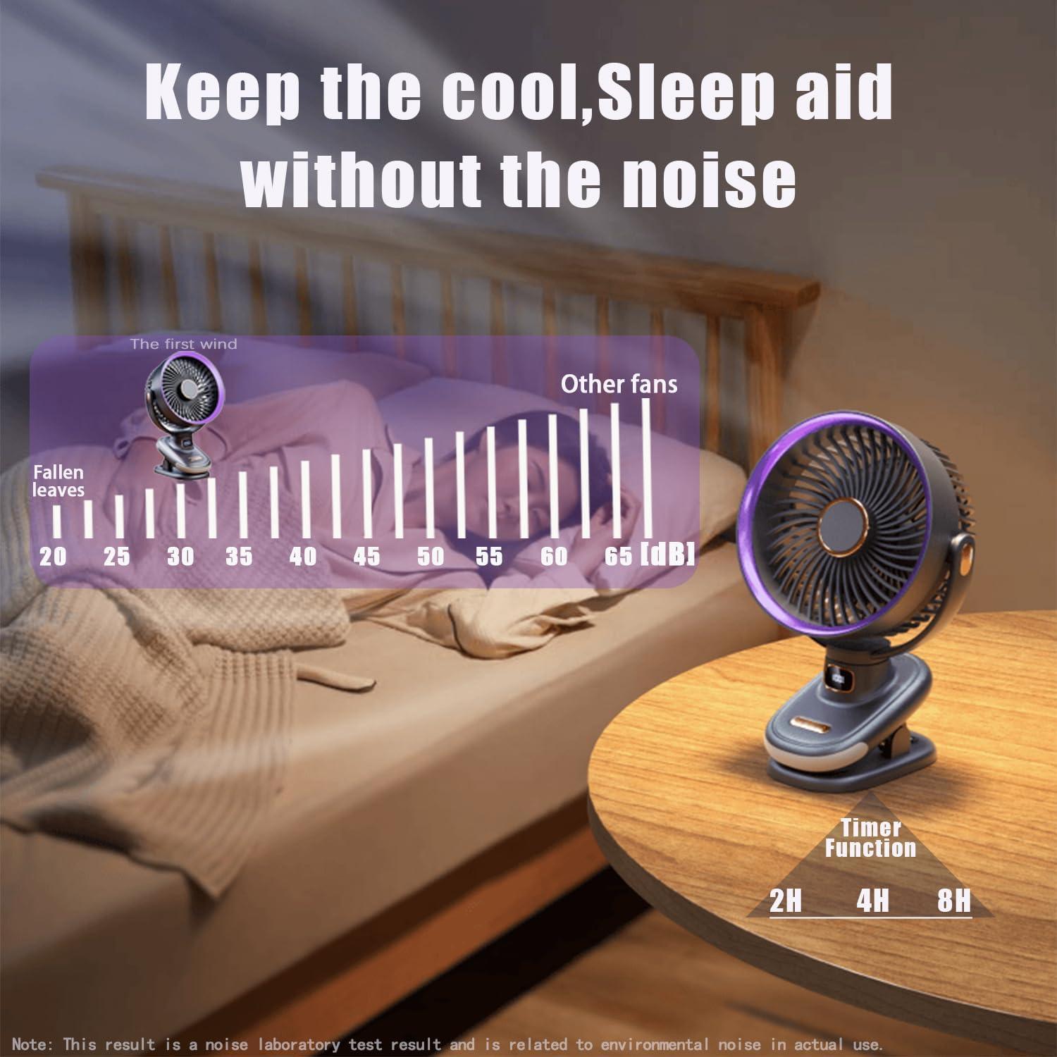 Ventilador de mesa recargable Earthuses gris 5 velocidades