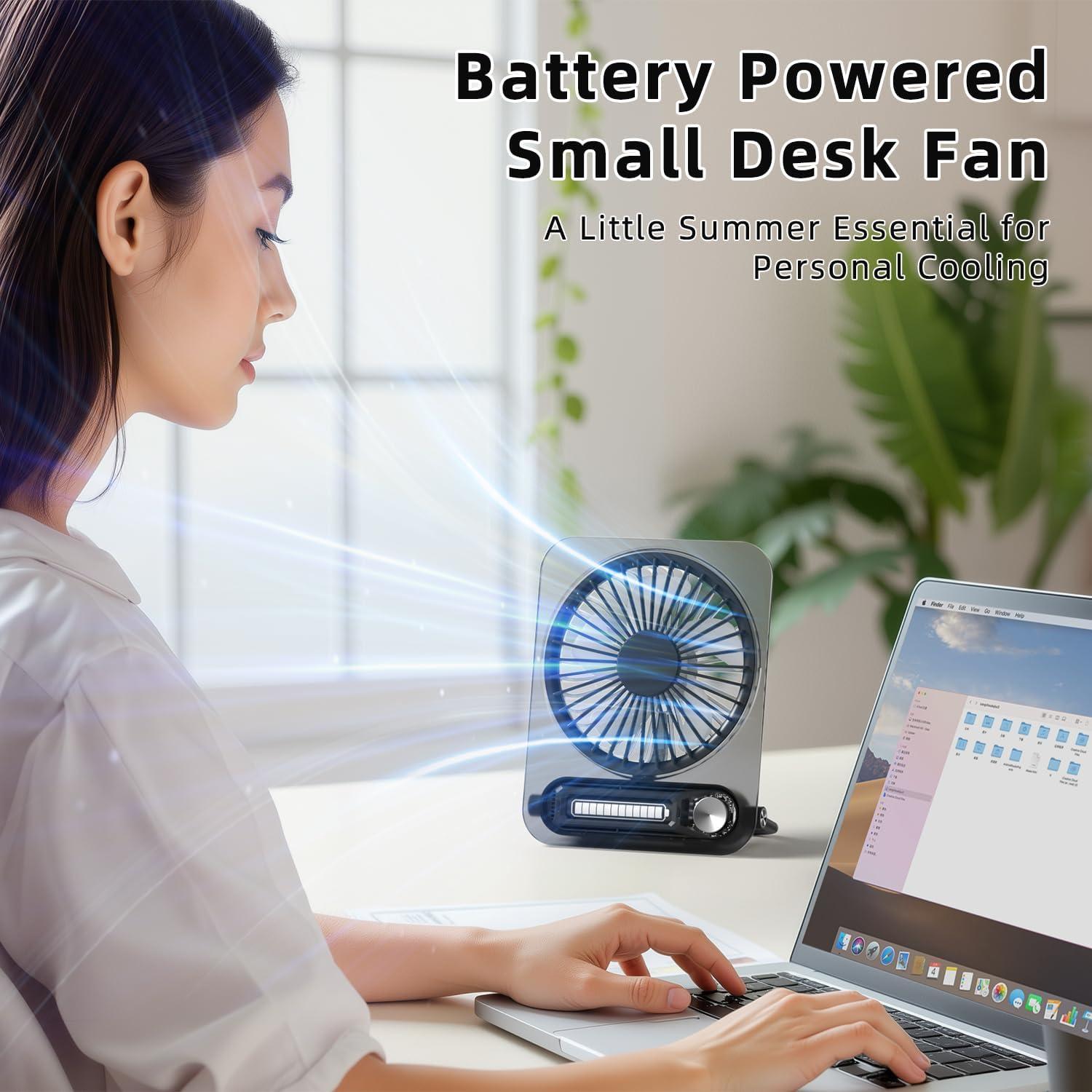 Ventilador de Escritorio KinYiLO Mini Silencioso Recargable 3000mAh