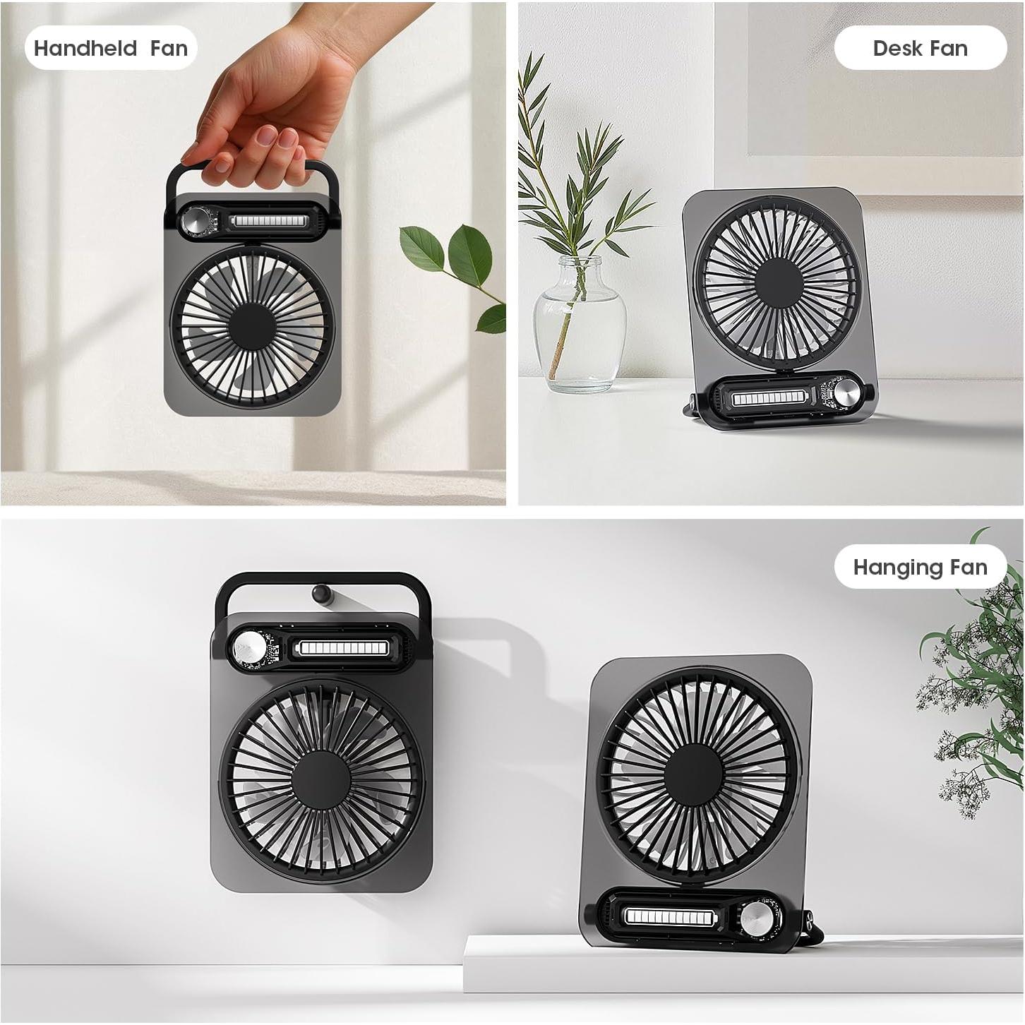 Ventilador de Escritorio KinYiLO Mini Silencioso Recargable 3000mAh