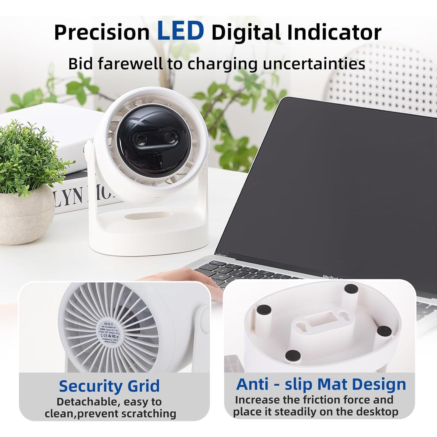 Ventilador de Escritorio Genérico Blanco 7200mAh 100 Velocidades