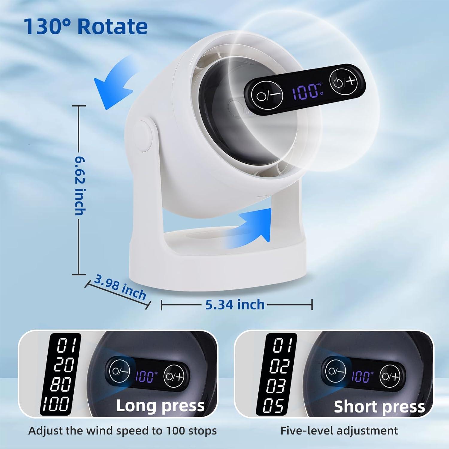 Ventilador de Escritorio Genérico Blanco 7200mAh 100 Velocidades