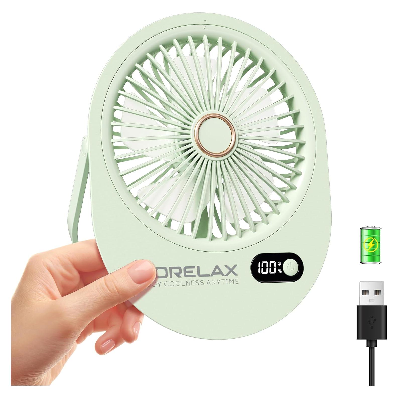 Ventilador de Mesa Portátil Morelax Mini Verde 6 Velocidades USB