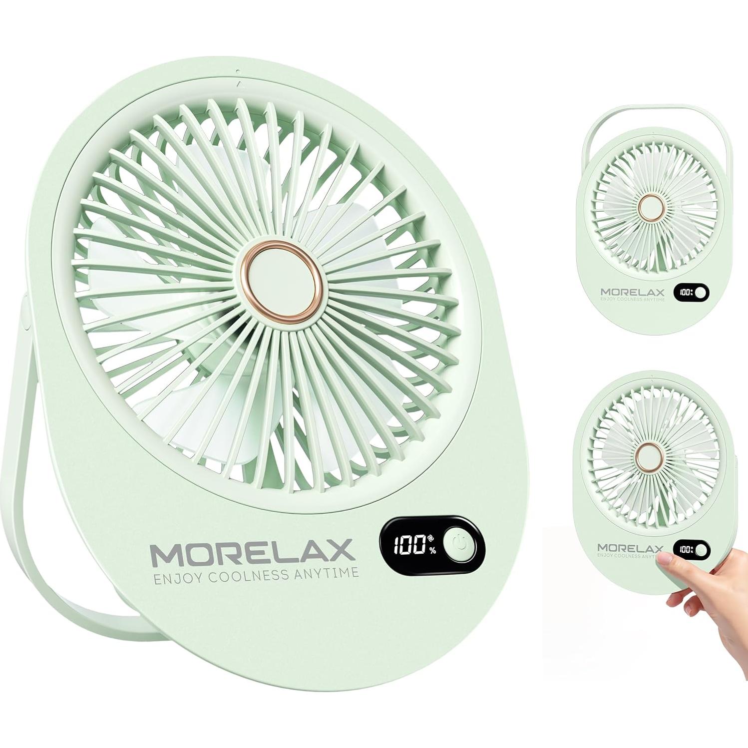 Ventilador de Mesa Portátil Morelax Mini Verde 6 Velocidades USB