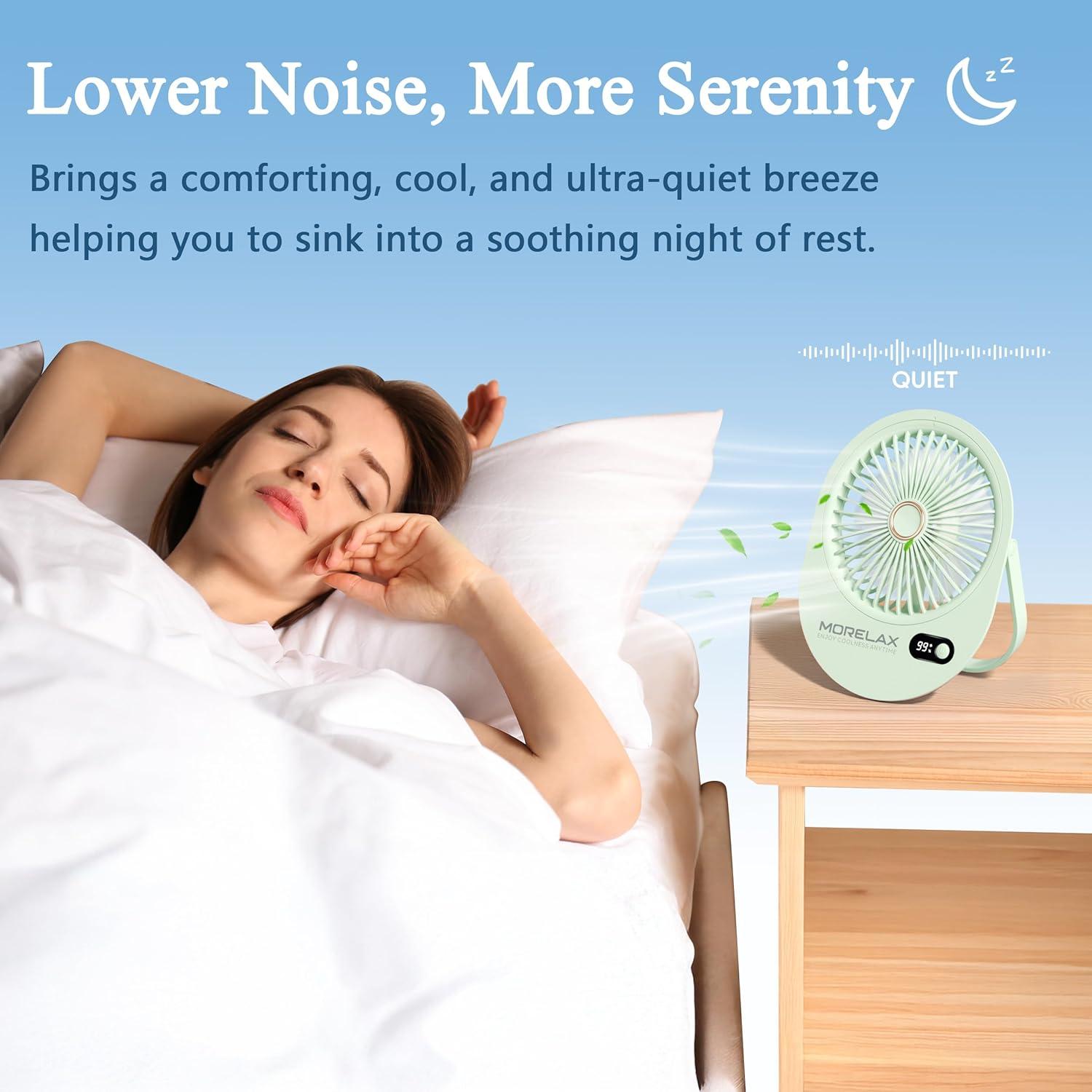 Ventilador de Mesa Portátil Morelax Mini Verde 6 Velocidades USB