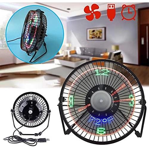 Ventilador Mini LED USB TKUS con Pantalla de Temperatura 15cm