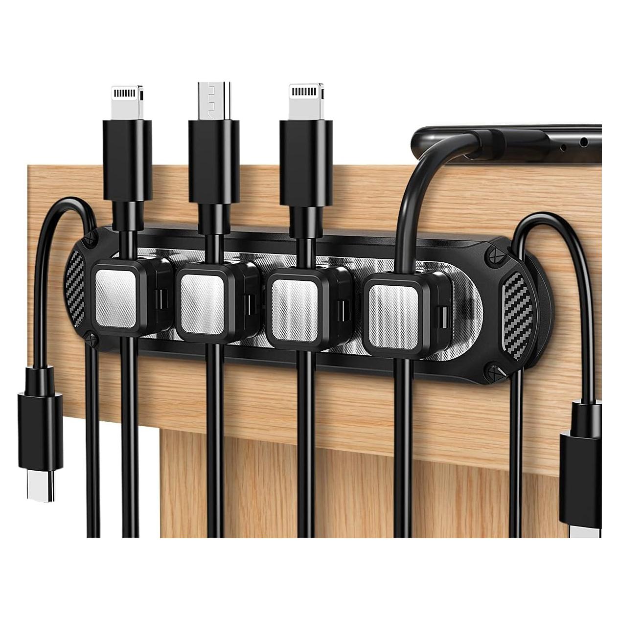 Soporte Magnético Dracool para Cables 6 Slots Negro