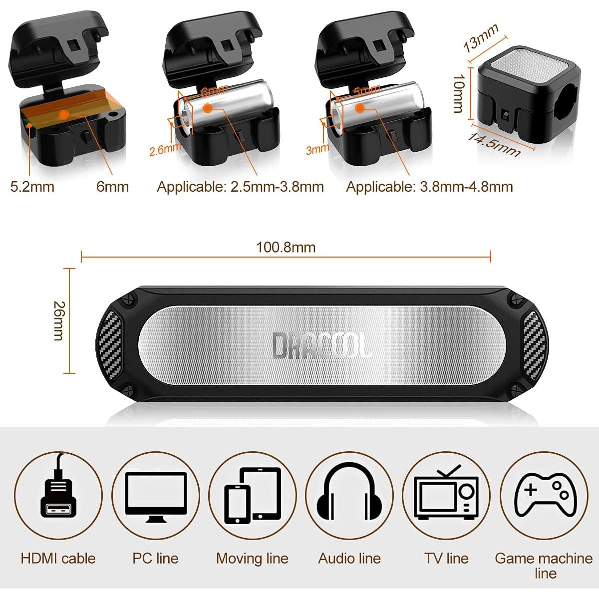 Soporte Magnético Dracool para Cables 6 Slots Negro