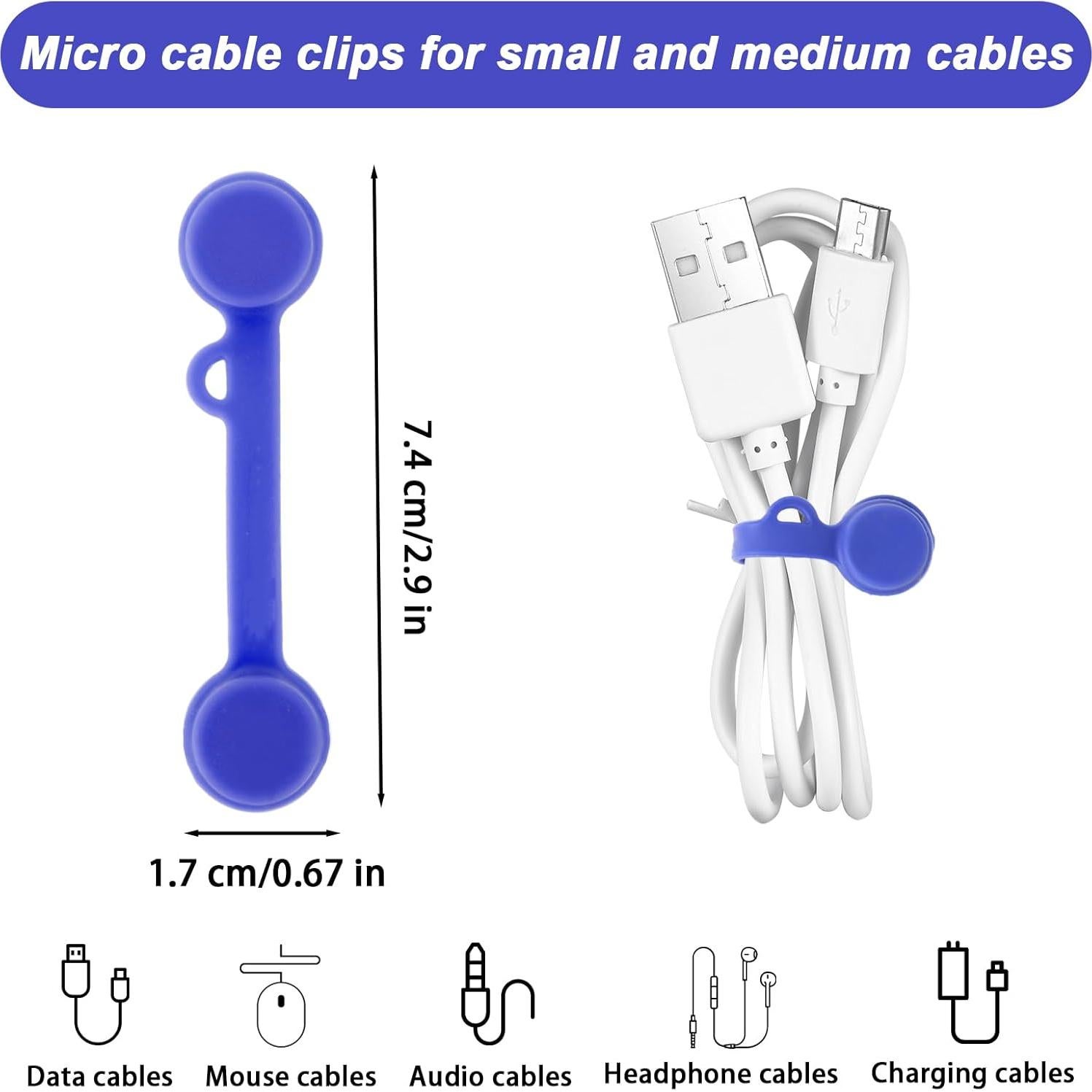 Corbatas Magnéticas Reutilizables Giantree para Organizar Cables - 8 Colores