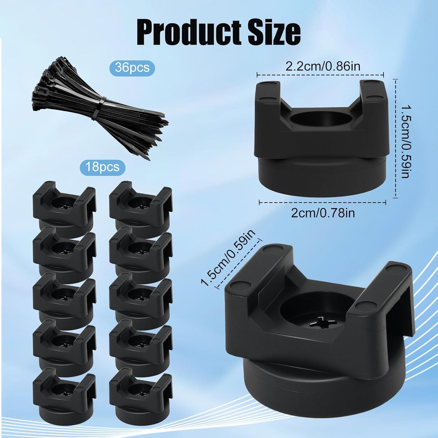 18 Clips Magnéticos para Cables mzfoo - Soporte de Cinta 5.2 kg