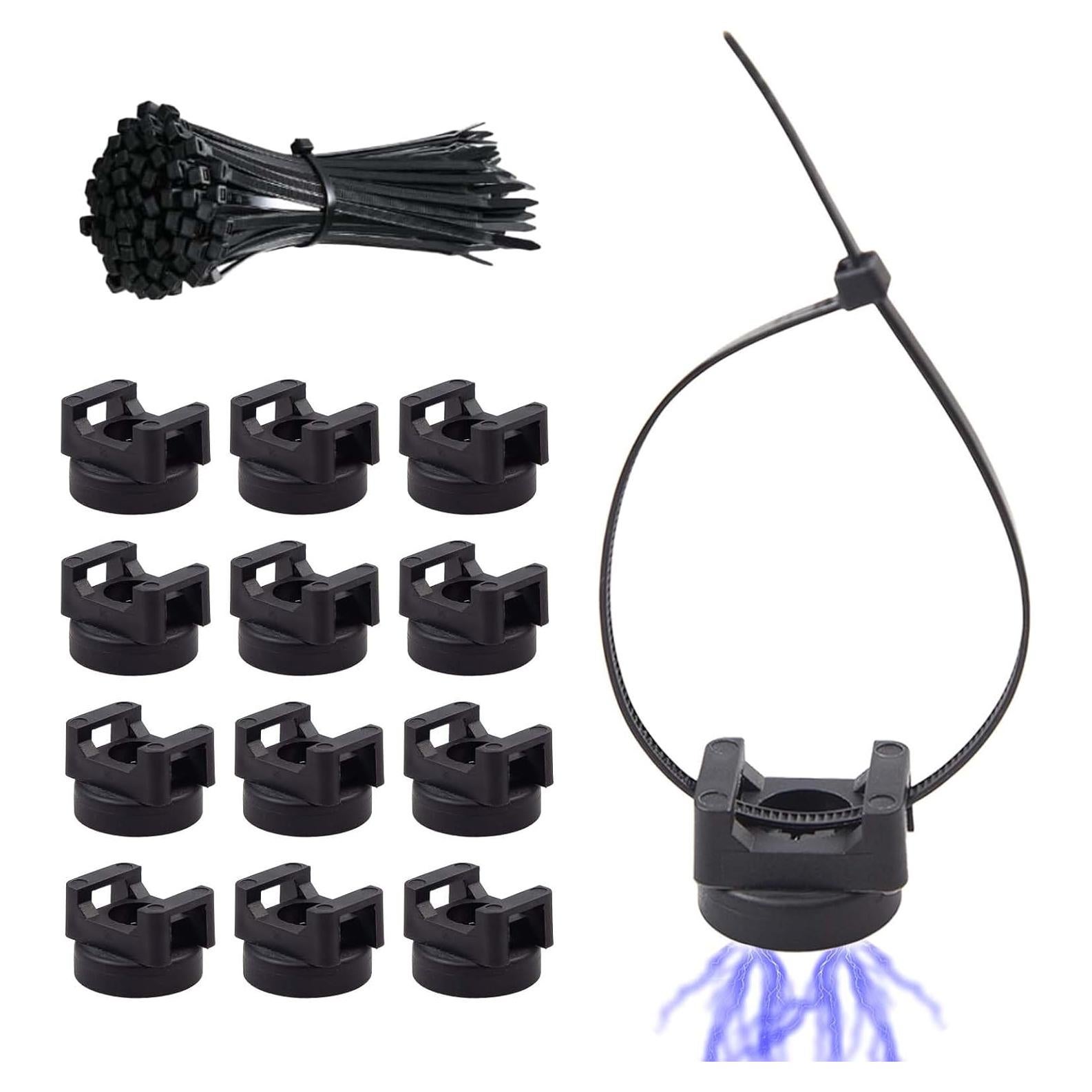 Soportes Magnéticos para Bridas KVTTOZA - 12 Pcs + 50 Bridas 15 cm