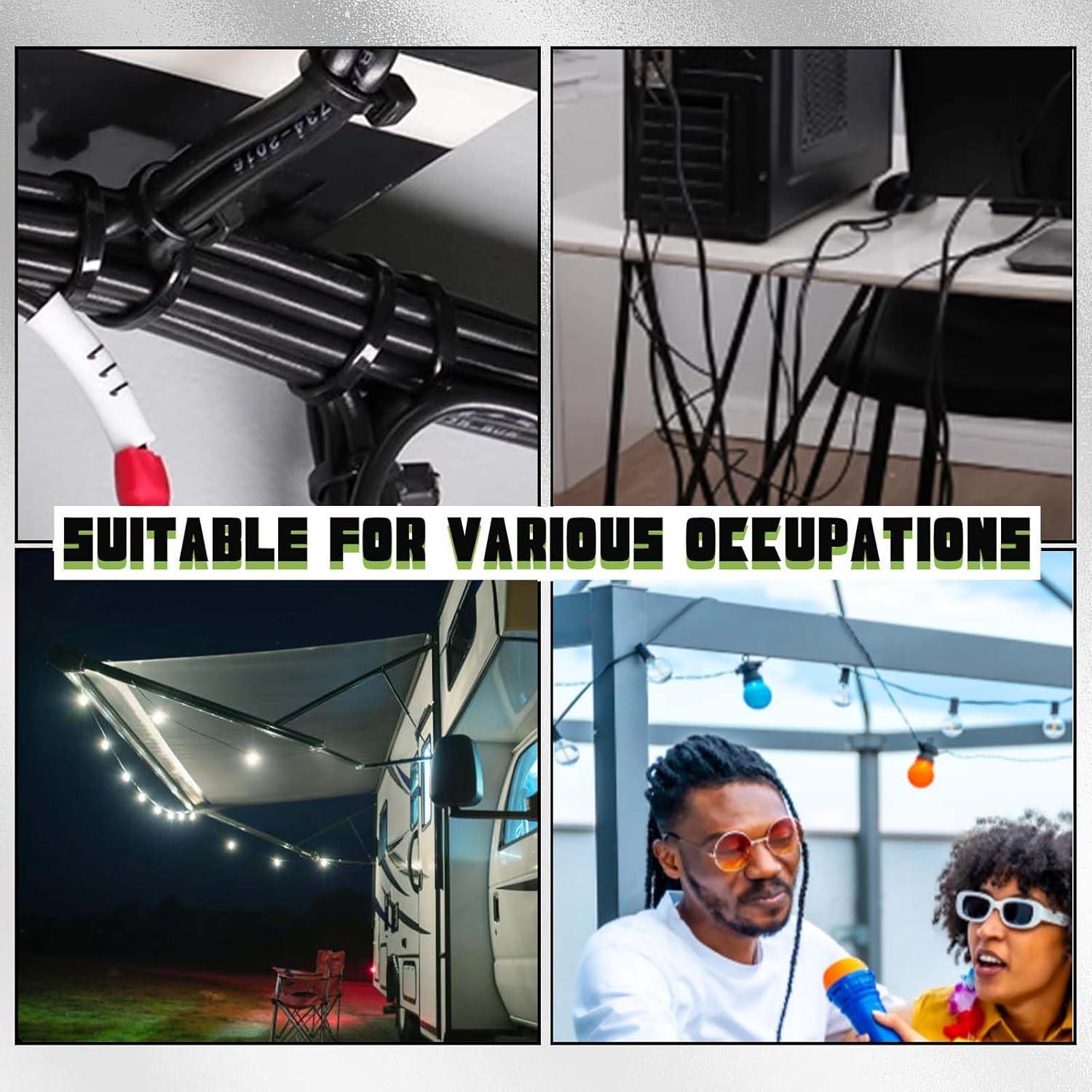 Soportes Magnéticos para Bridas KVTTOZA - 12 Pcs + 50 Bridas 15 cm