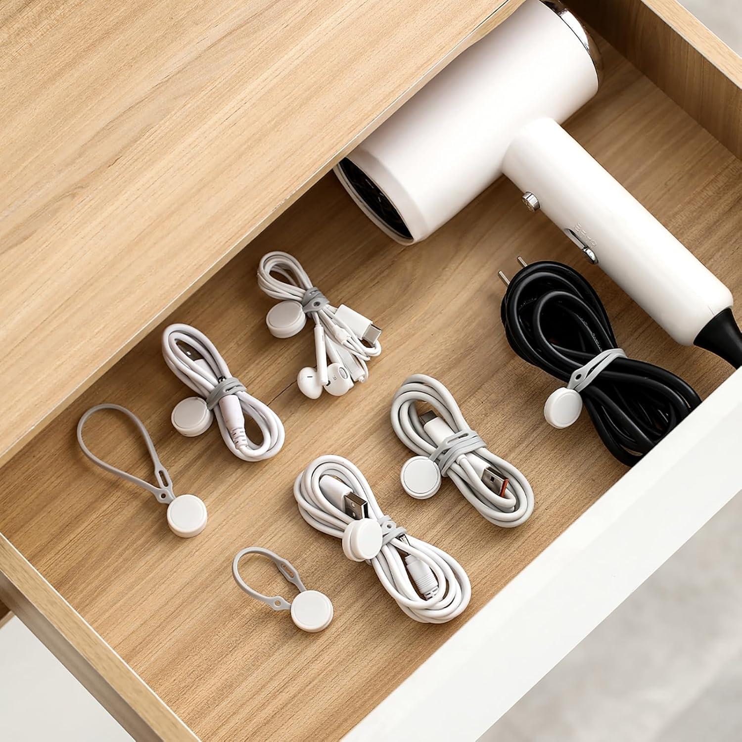 Organizador de Cables de Silicona Mamfous - 10PC Magnético