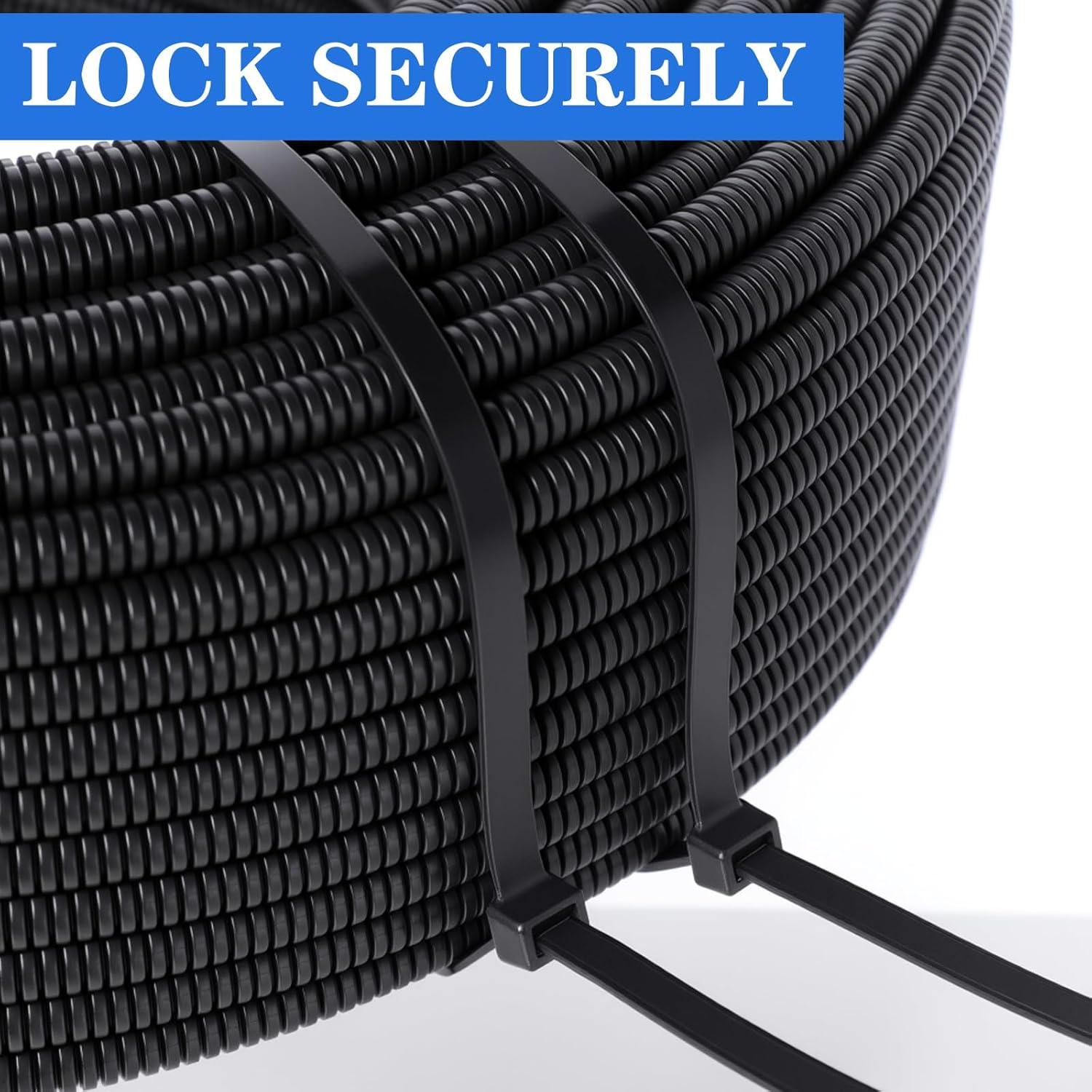 Bridas de Nailon 100 Pcs Nuanchu 76.2 cm Negras Resistentes