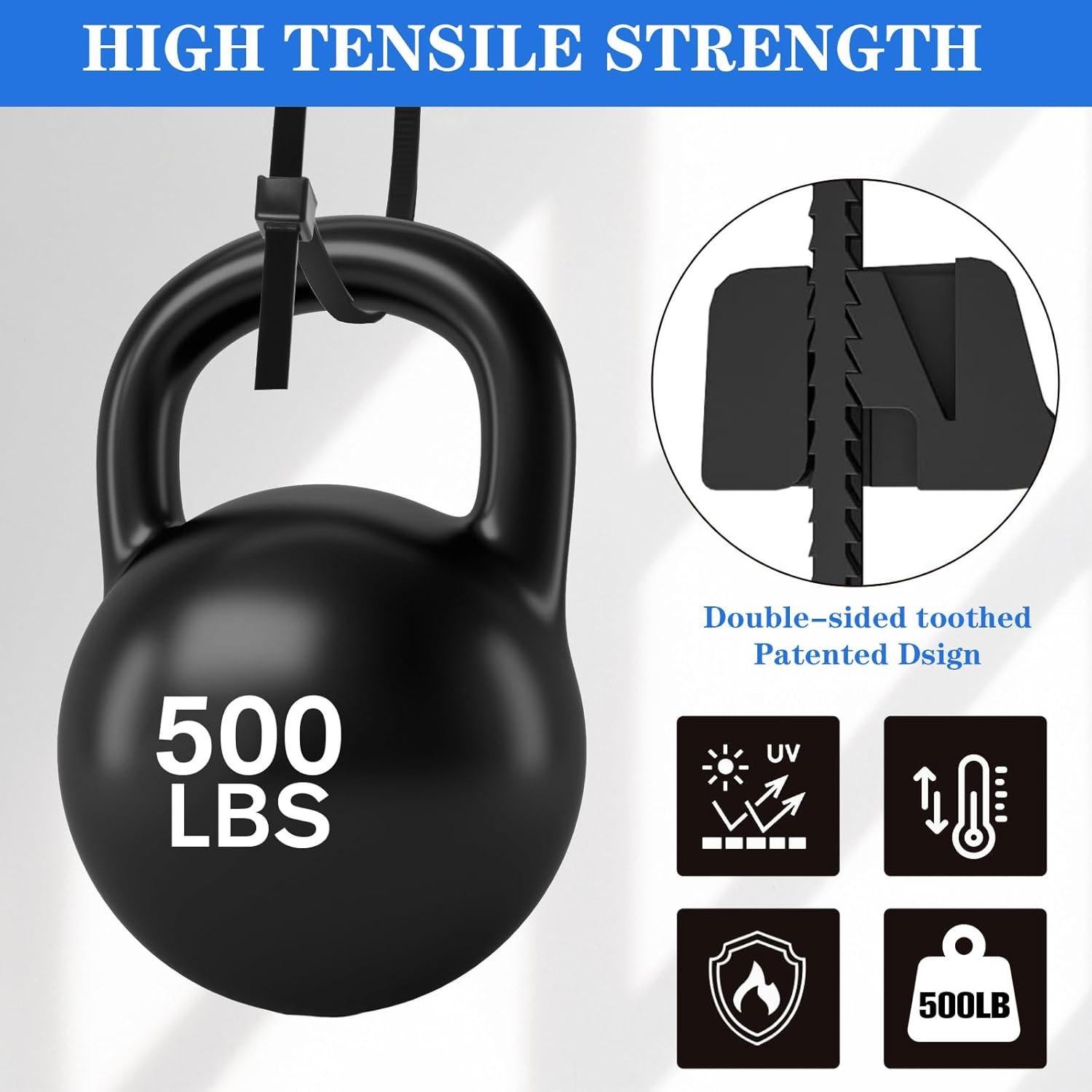 Bridas de Nailon 100 Pcs Nuanchu 76.2 cm Negras Resistentes