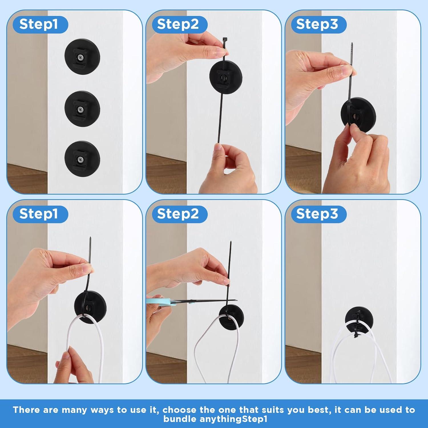 15 Clips Magnéticos para Cables Nodaaiie 42.9x16mm Negro