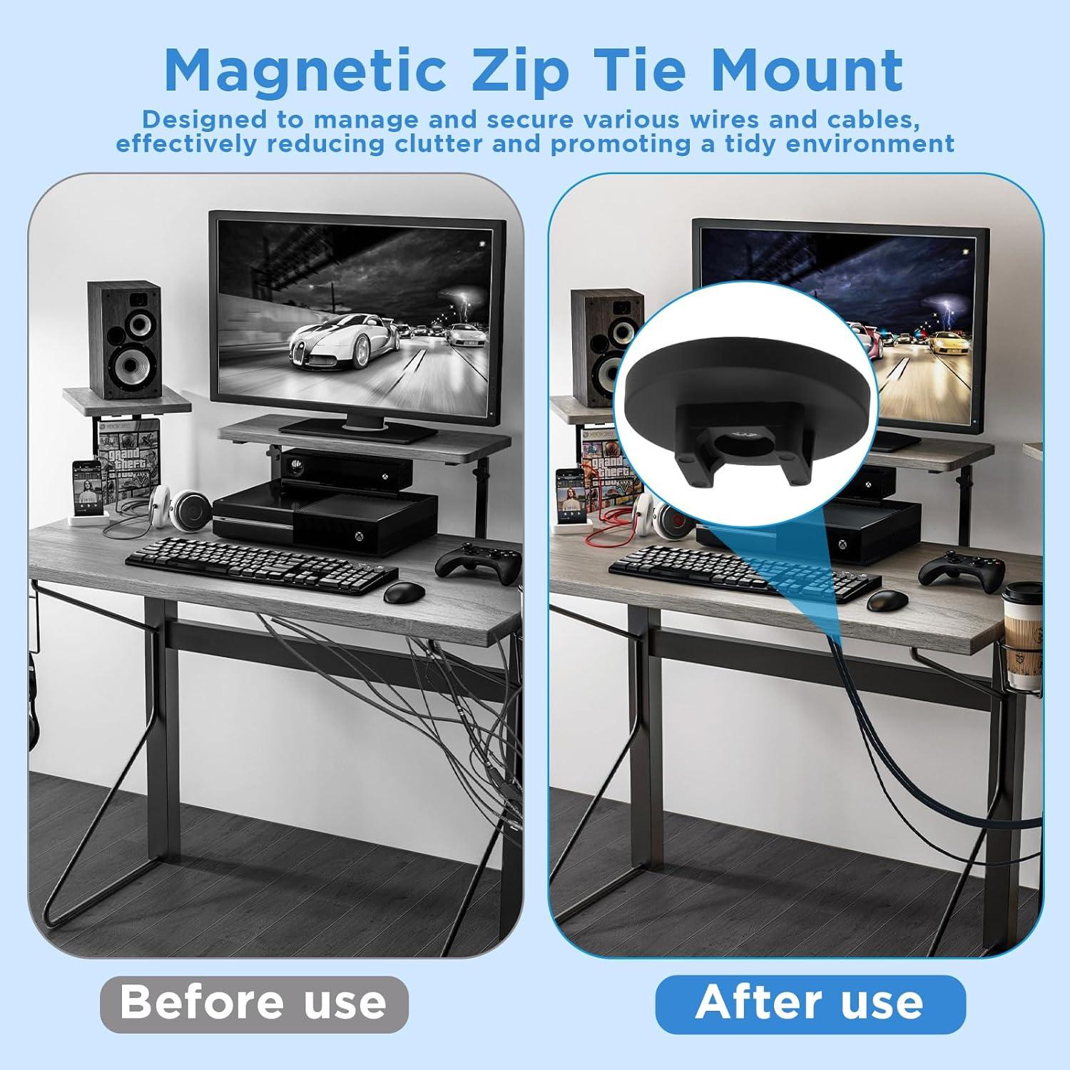 15 Clips Magnéticos para Cables Nodaaiie 42.9x16mm Negro