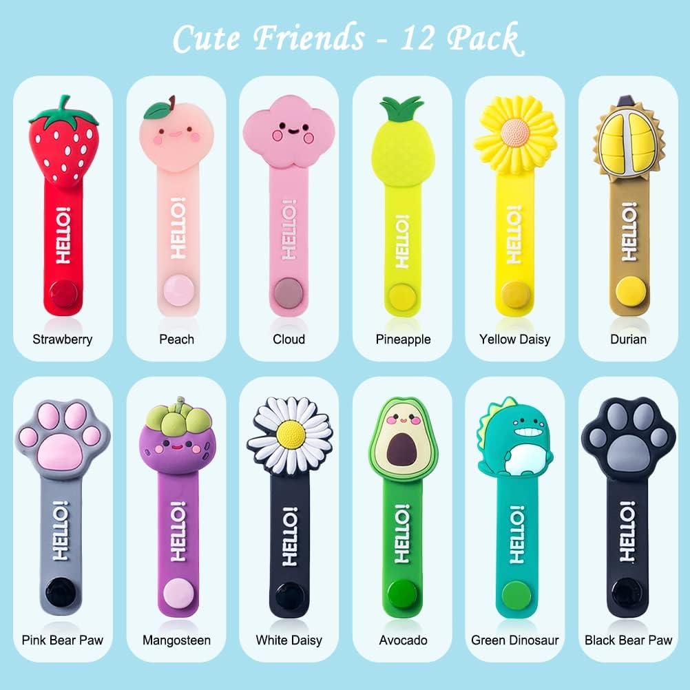 12 Bridas Reutilizables Genérico para Cables - Silicona Multicolor