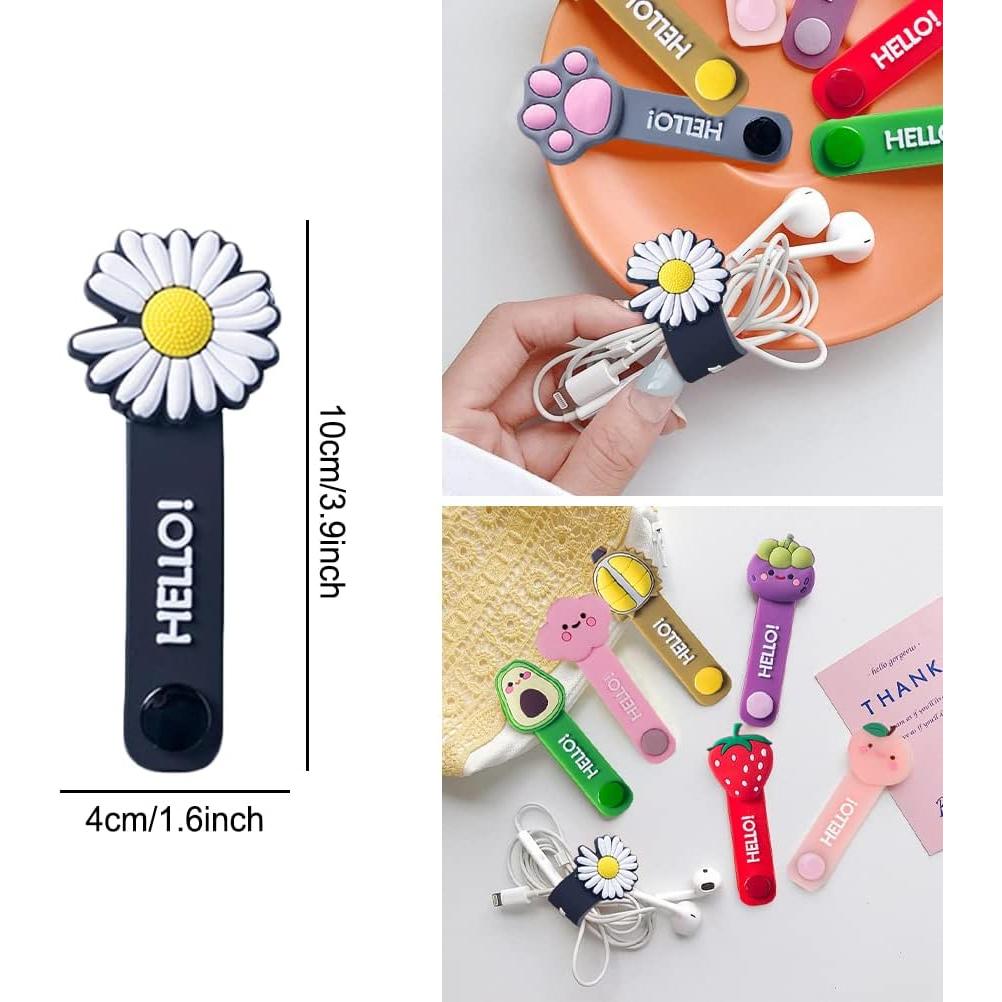 12 Bridas Reutilizables Genérico para Cables - Silicona Multicolor