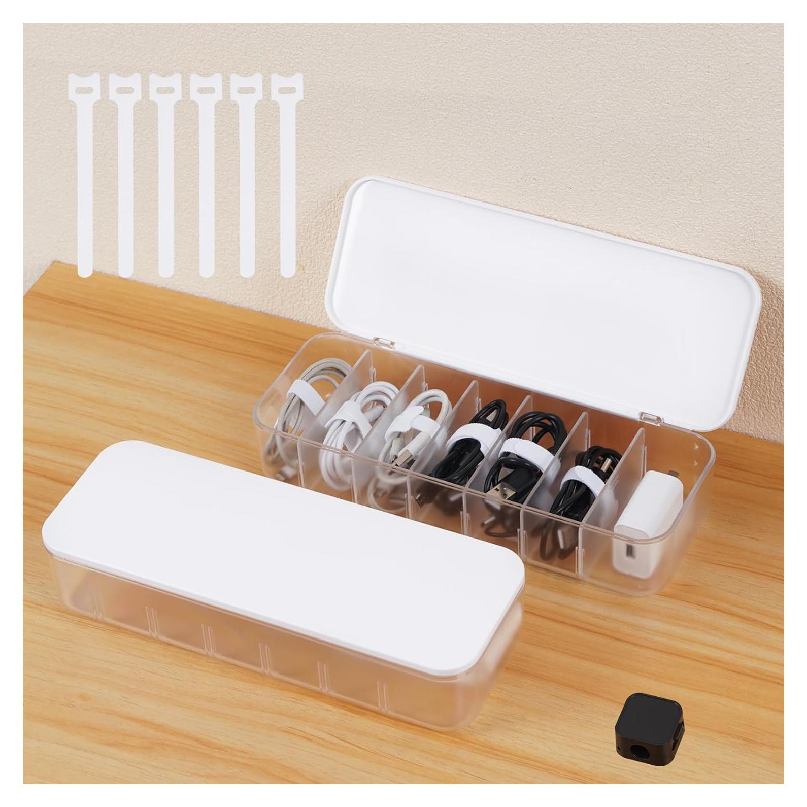 Caja Organizadora de Cables Asonen con 14 Sujetacables y 6 Clips