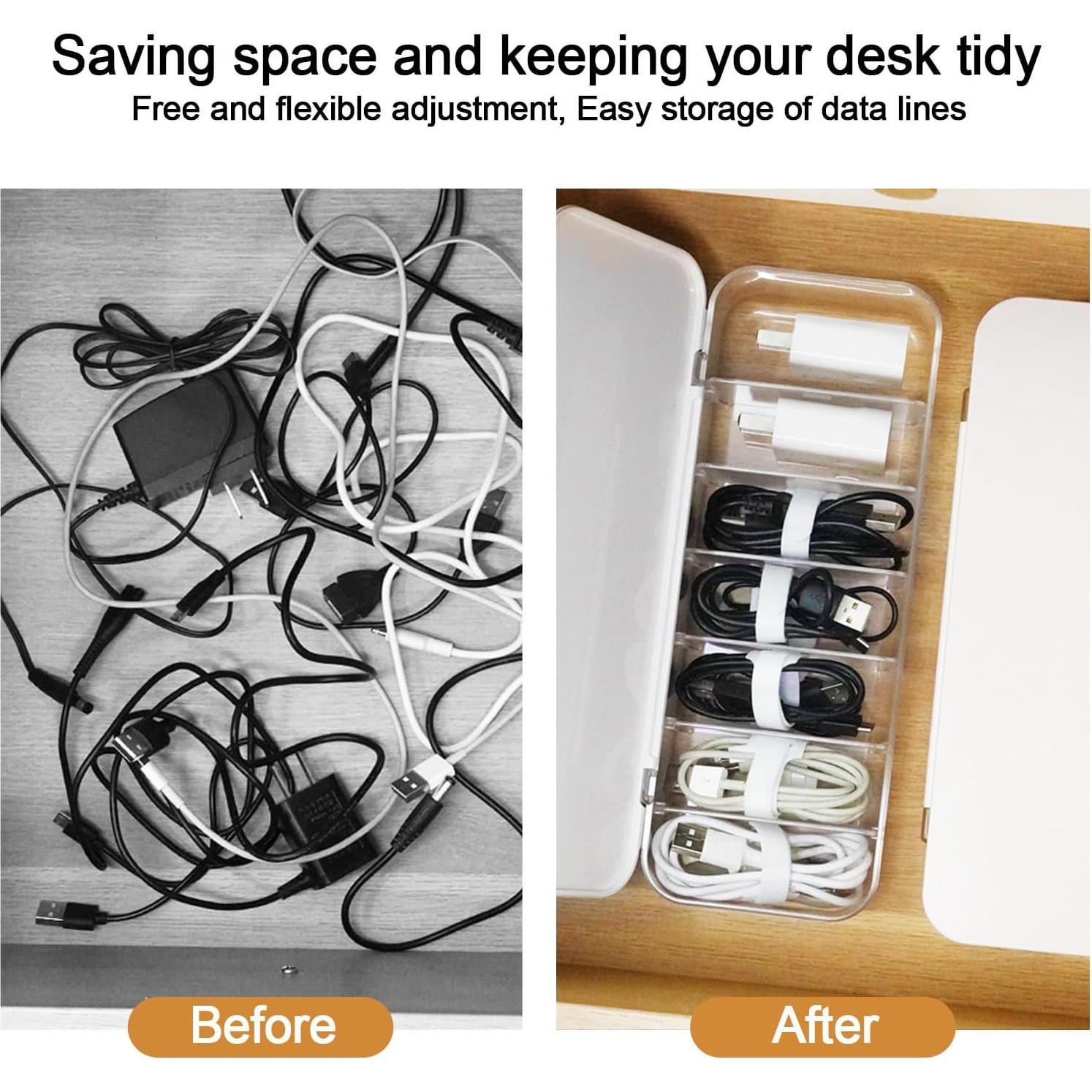 Caja Organizadora de Cables Asonen con 14 Sujetacables y 6 Clips