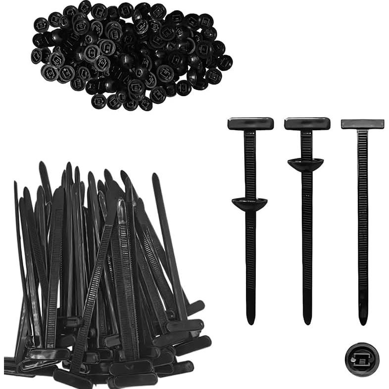 50 Hebillas de Cable de Nylon Genérico para Reparaciones Automotrices