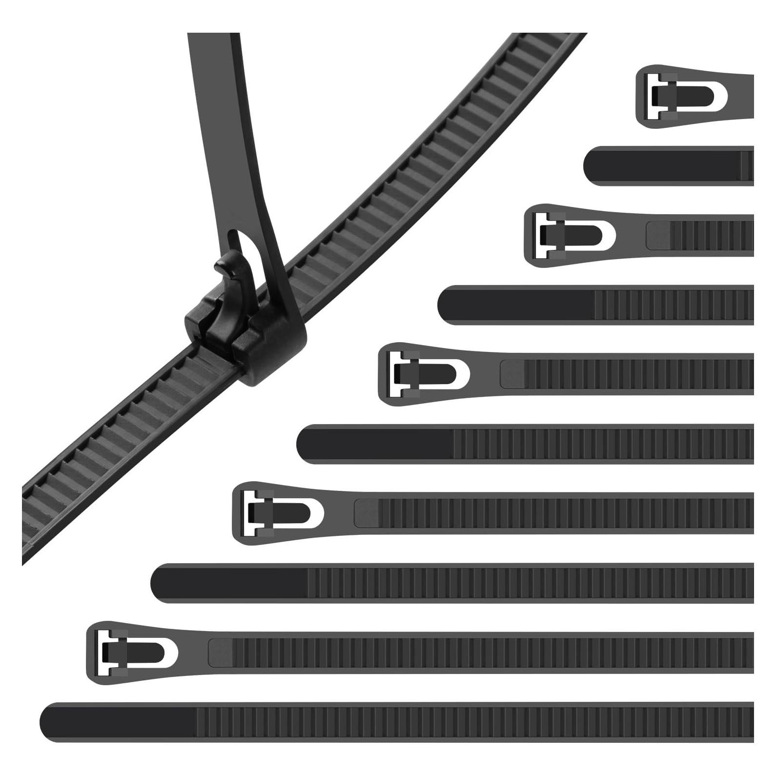 Bridas Reutilizables BethTie 60.96 cm Negras 100 Piezas 120 lbs