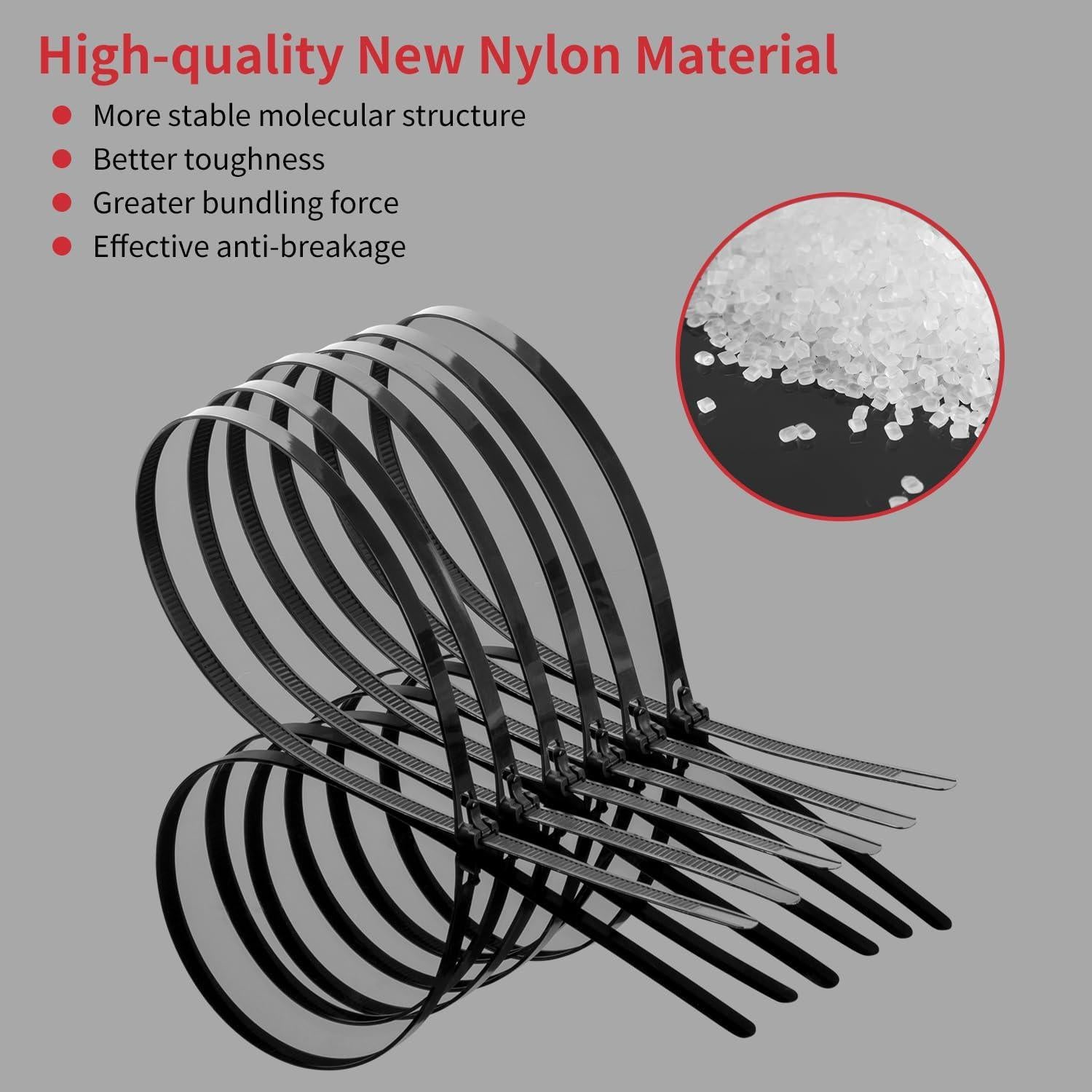 Bridas Reutilizables BethTie 60.96 cm Negras 100 Piezas 120 lbs