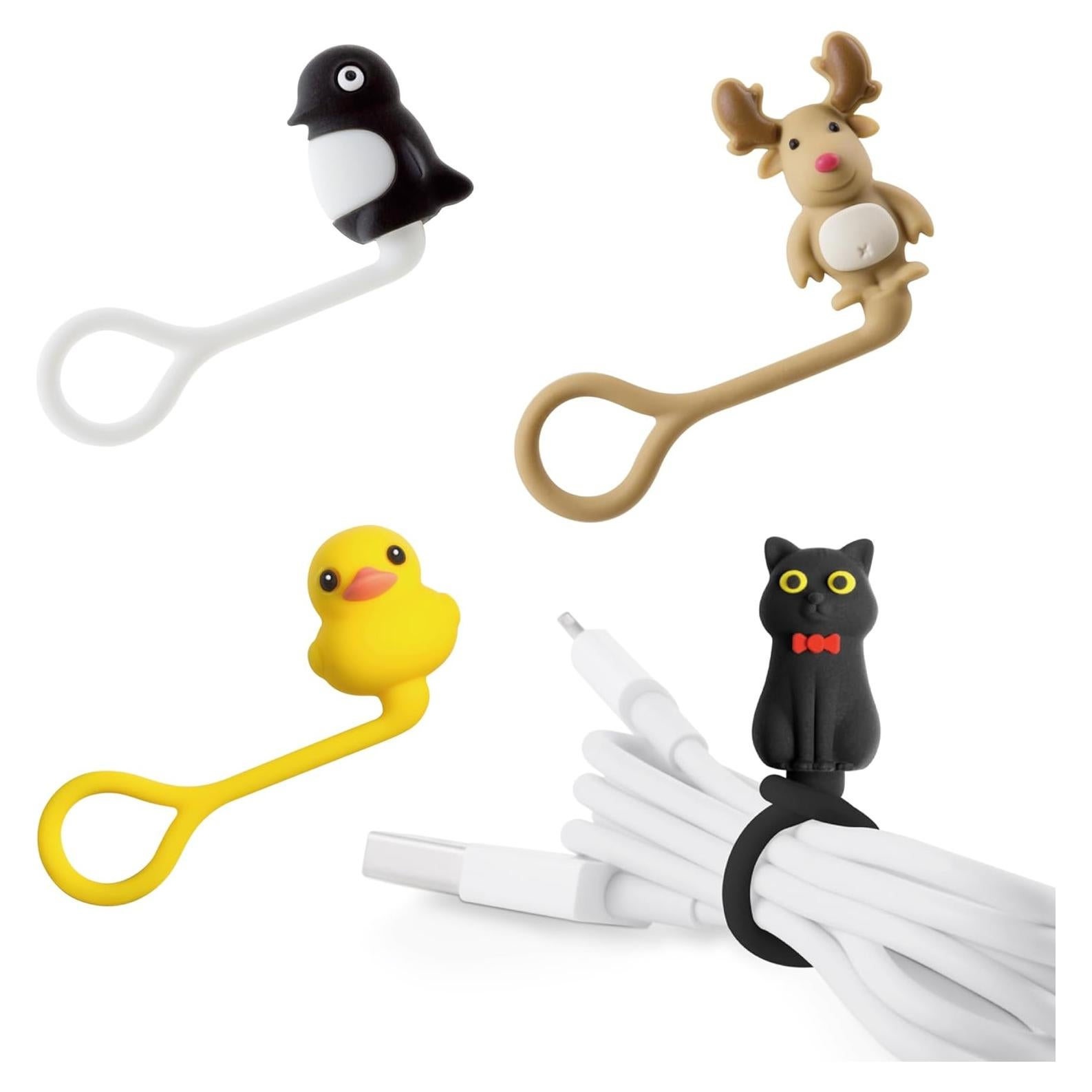 Organizador de Cables BONE Q - 4 Corbatas de Silicona Reutilizables