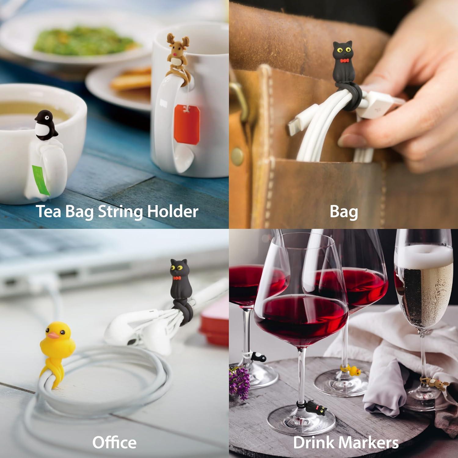 Organizador de Cables BONE Q - 4 Corbatas de Silicona Reutilizables