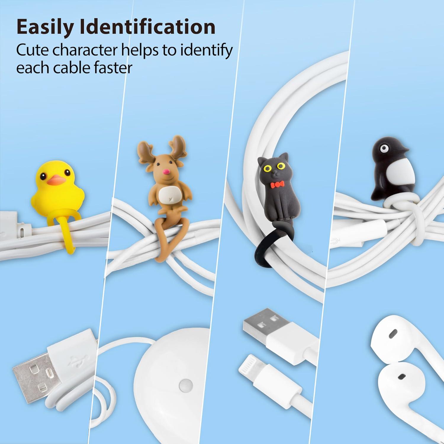 Organizador de Cables BONE Q - 4 Corbatas de Silicona Reutilizables