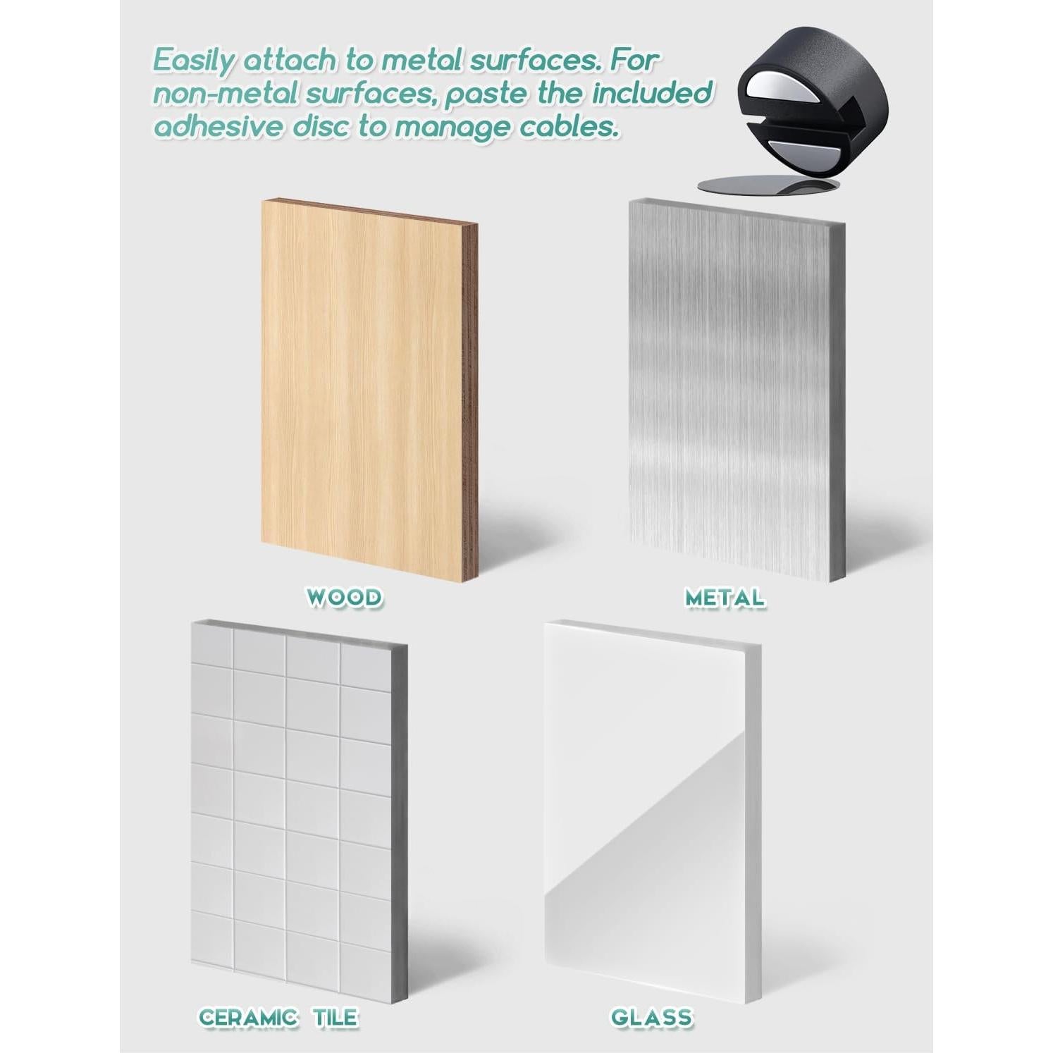 Organizador de Cables Magnético Xuuza, Paquete de 5 Sujetadores