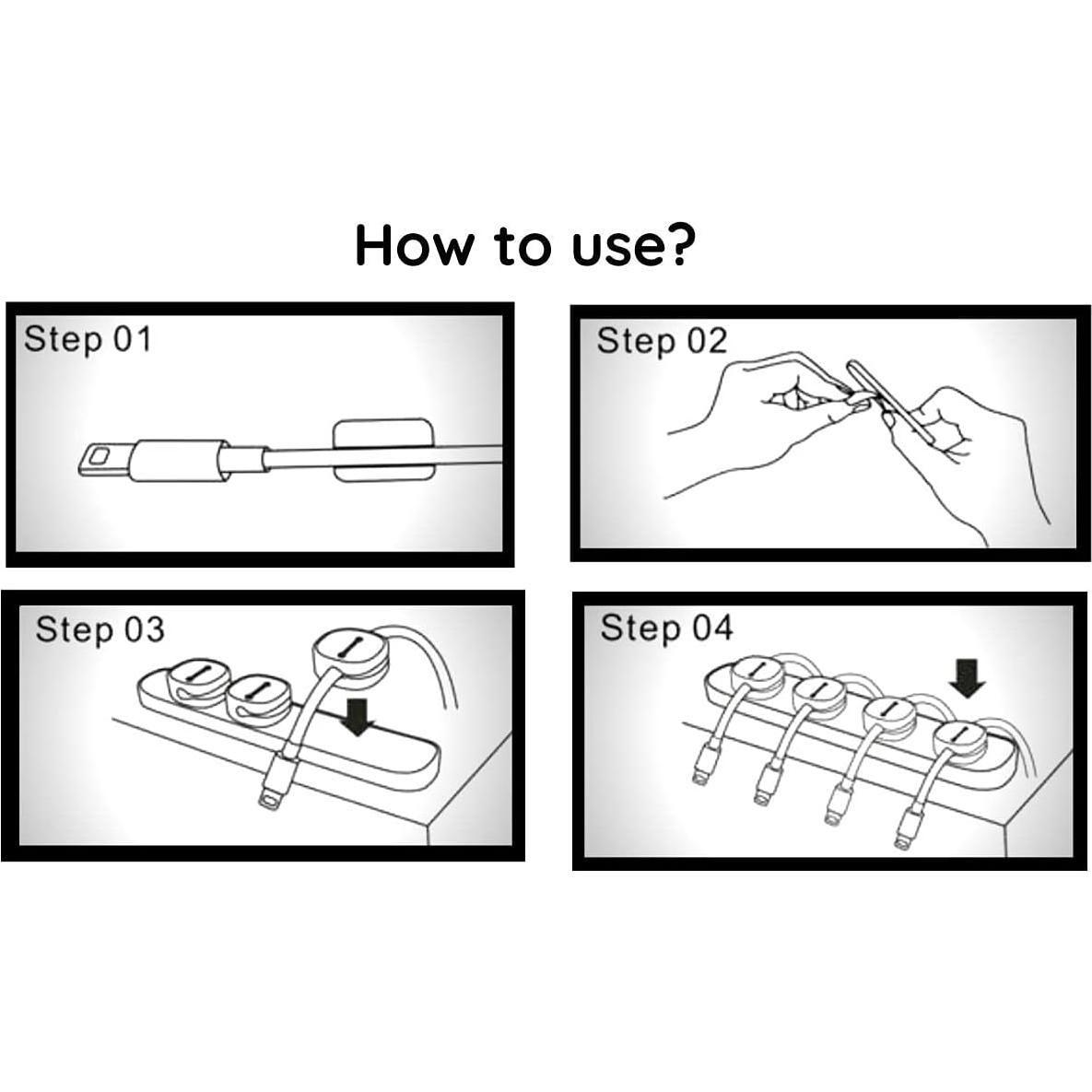 Organizador de Cables Magnético Alnoor USA | 2 Pedestales con 8 Clips