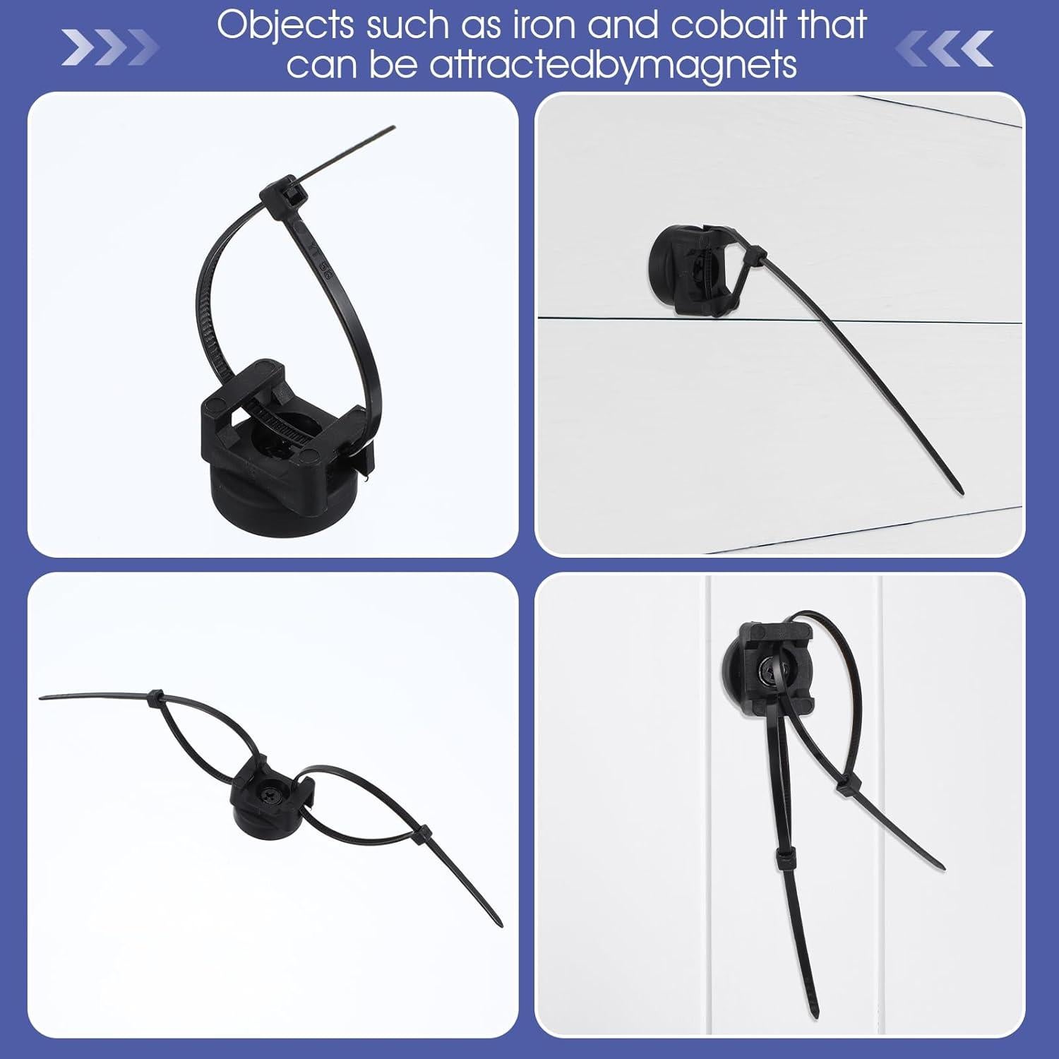 Soporte de Cable Magnético JOUTYFOR con 100 Cierres de Nylon