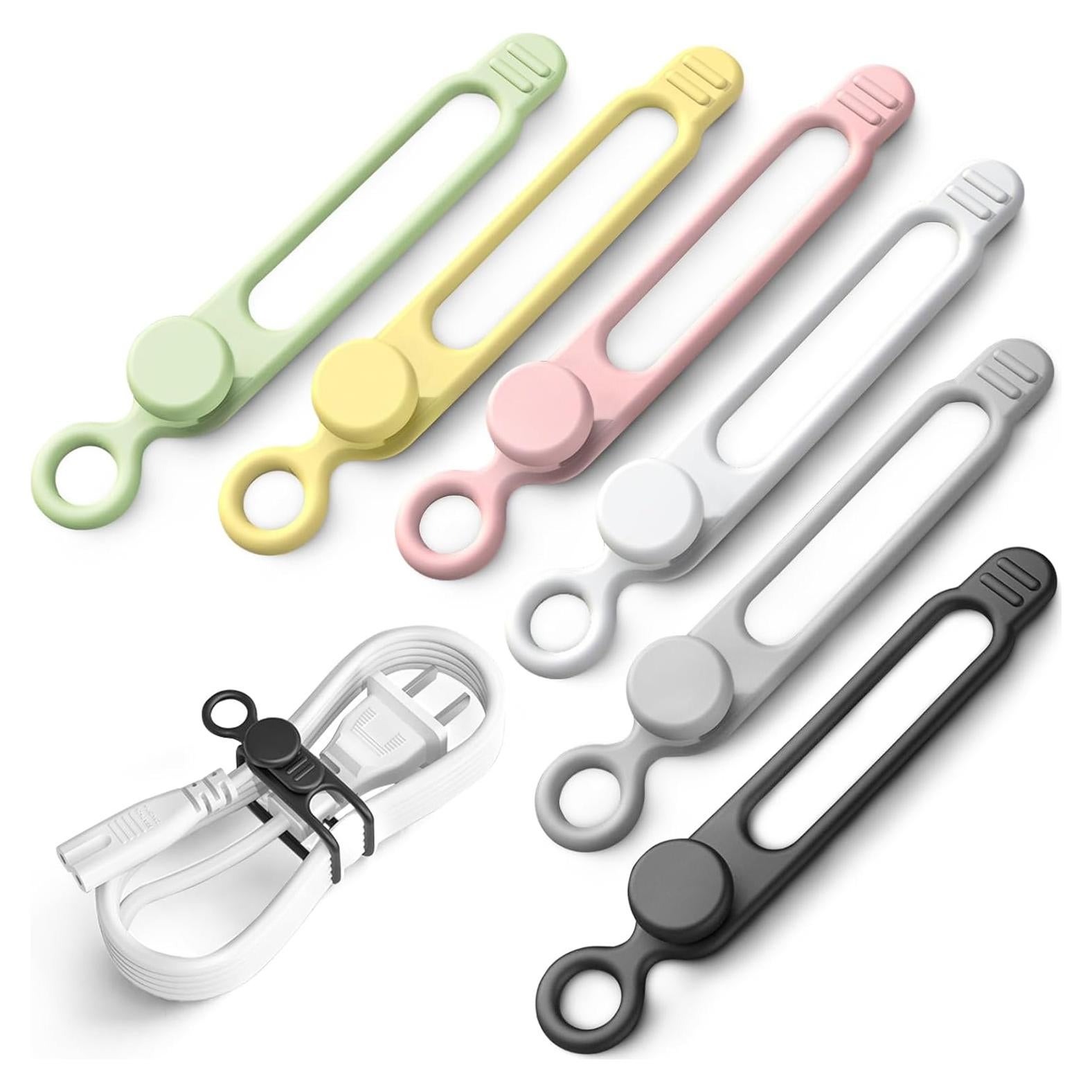 30 Correas de Cable de Silicona LOOHOI Reutilizables Multicolor