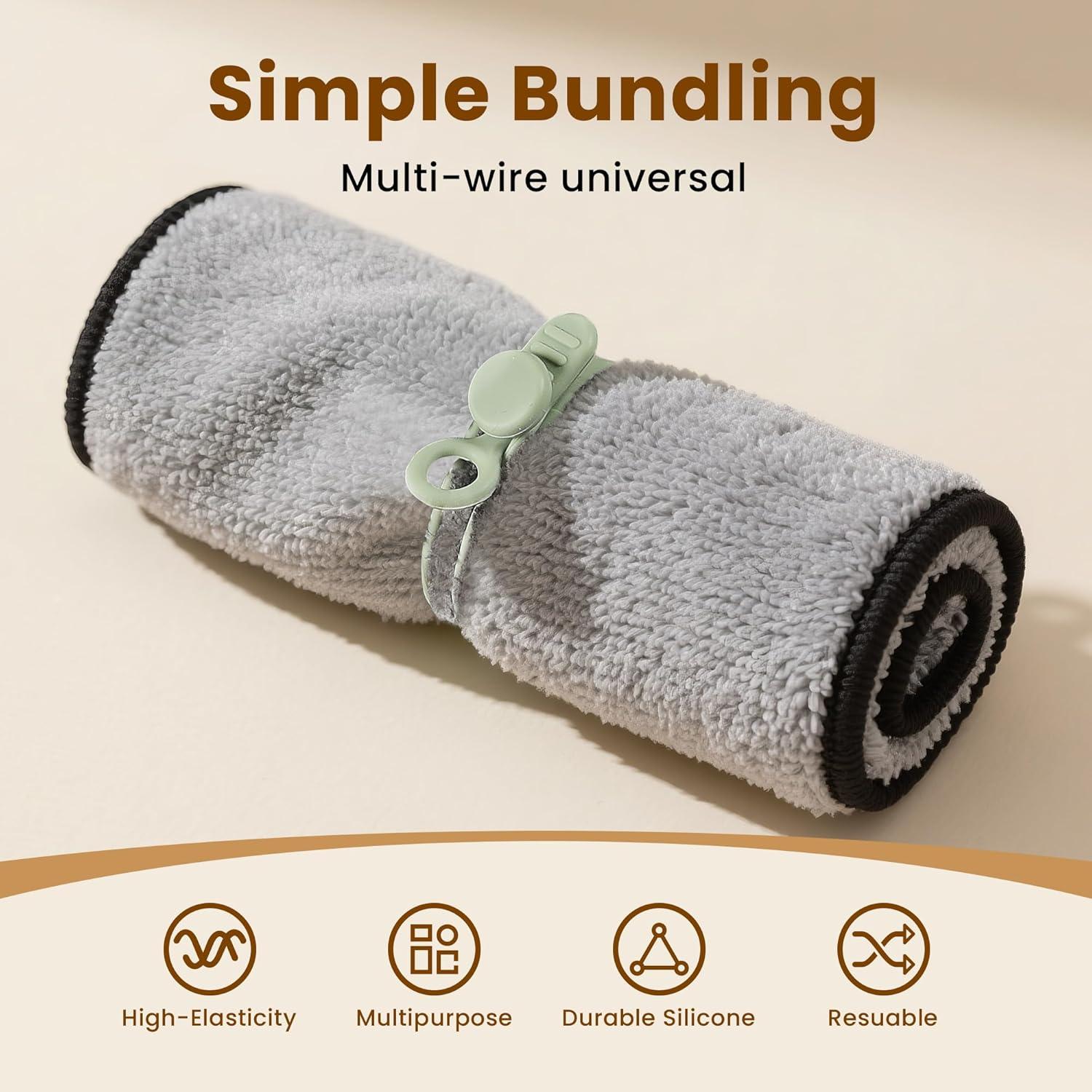 30 Correas de Cable de Silicona LOOHOI Reutilizables Multicolor