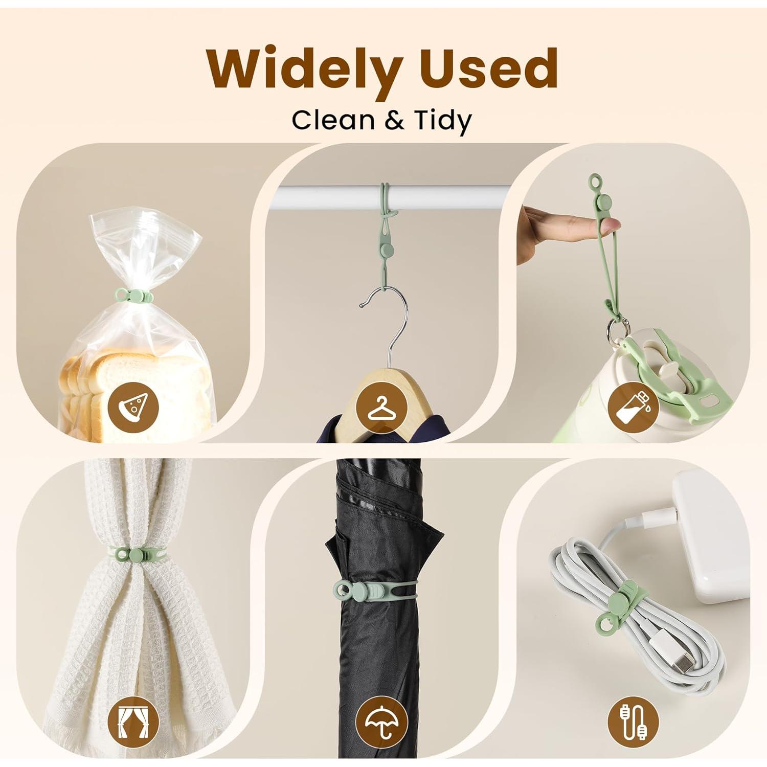 30 Correas de Cable de Silicona LOOHOI Reutilizables Multicolor