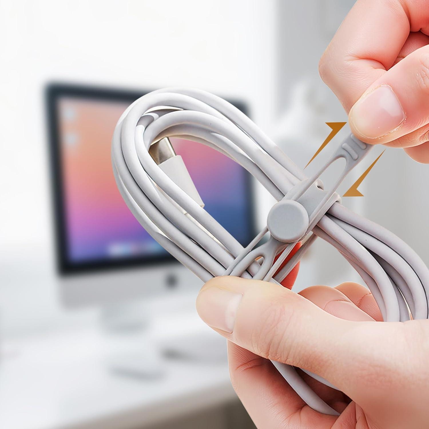 30 Correas de Cable de Silicona LOOHOI Reutilizables Multicolor