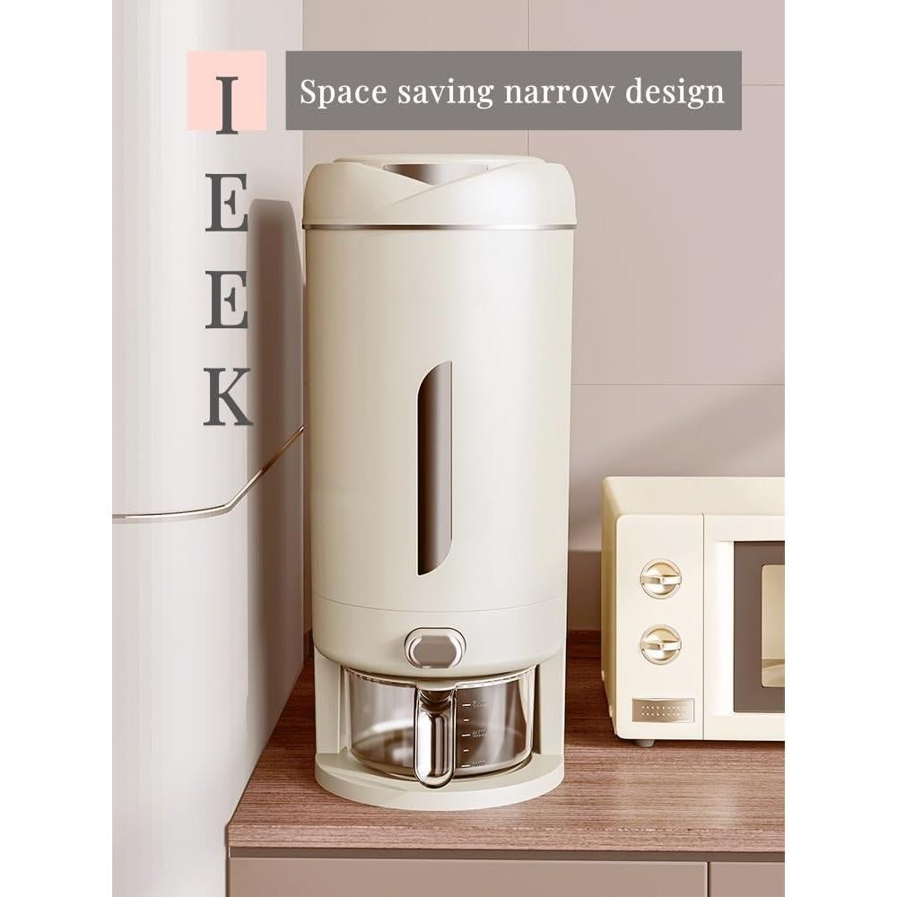 Dispensador de Arroz IEEK 10 kg con Taza Medidora y Sellado