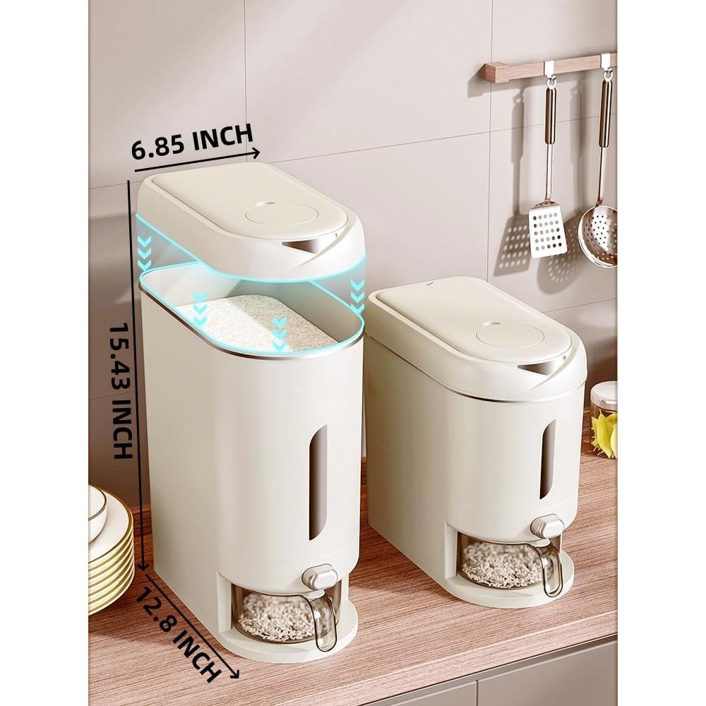 Dispensador de Arroz IEEK 10 kg con Taza Medidora y Sellado