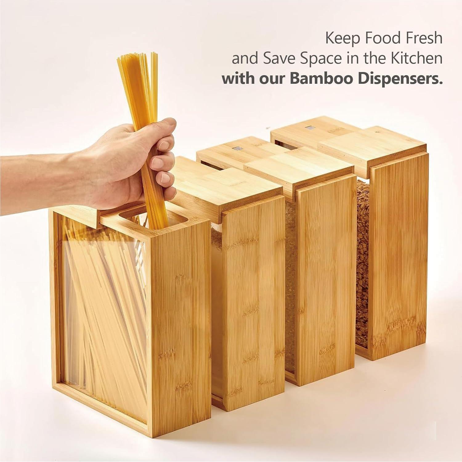 Dispensador de Comida Seco 2L MAGIC BAMBOO - Almacenamiento Ecológico