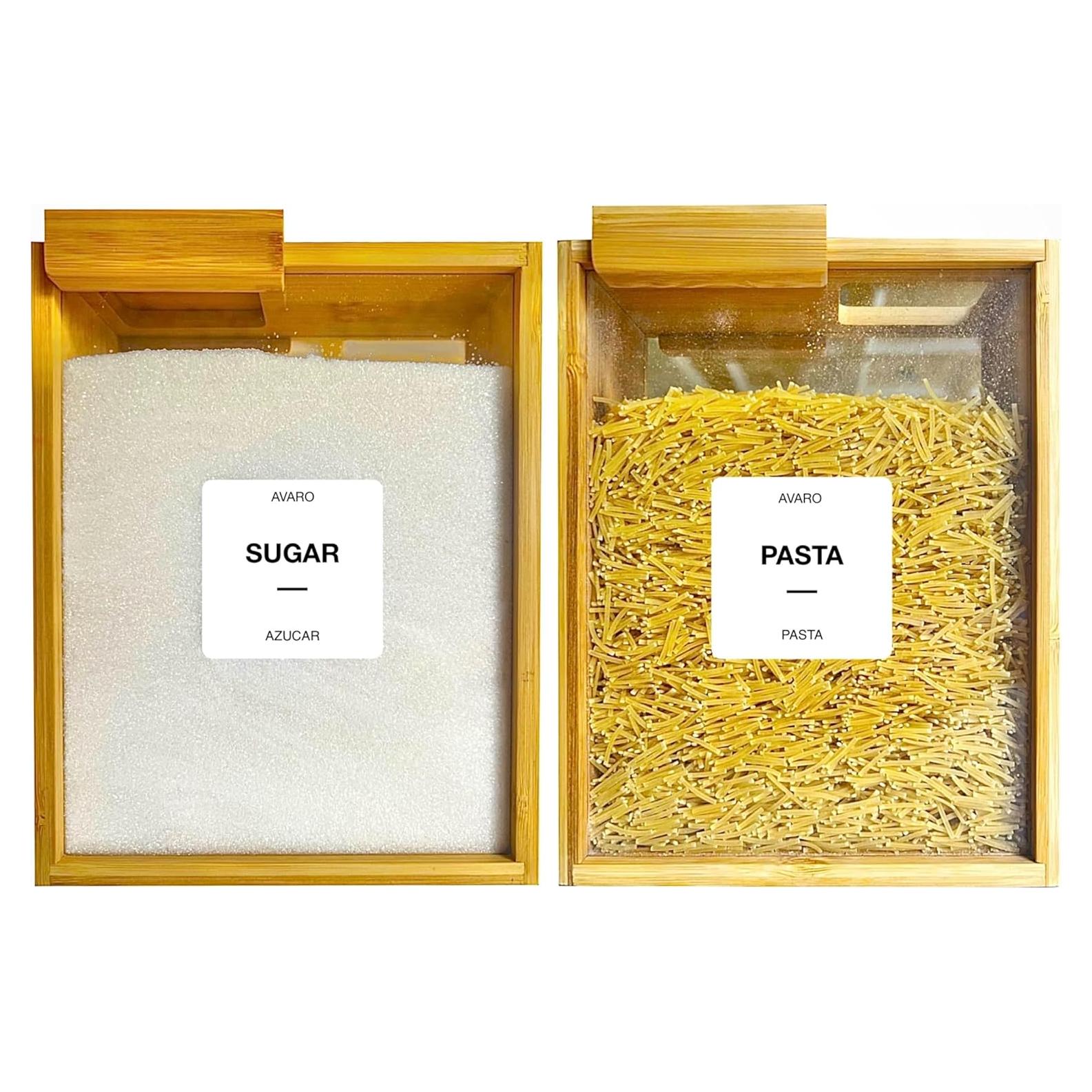 Dispensador de Alimentos AVARO 2.2L Hermético de Bambú