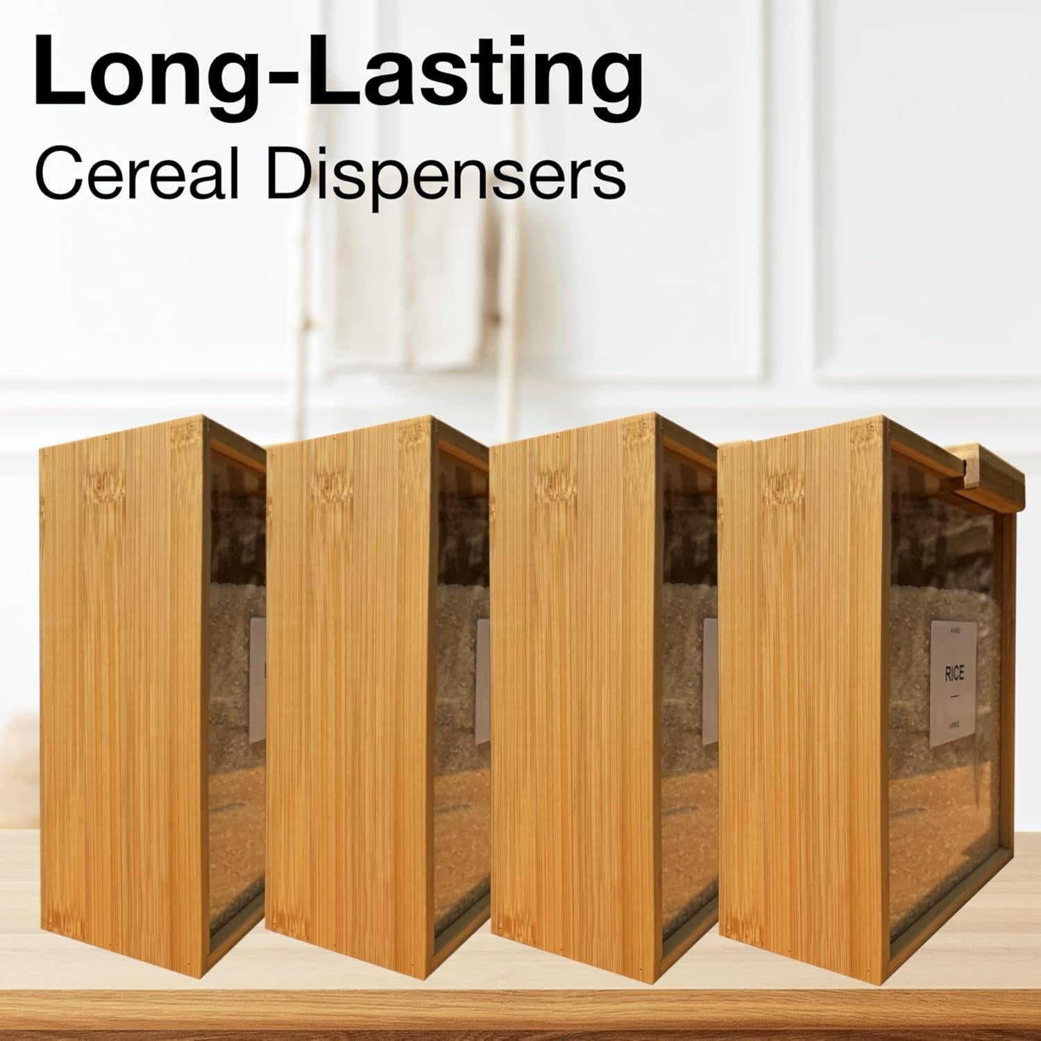 Dispensador de Alimentos AVARO 2.2L Hermético de Bambú