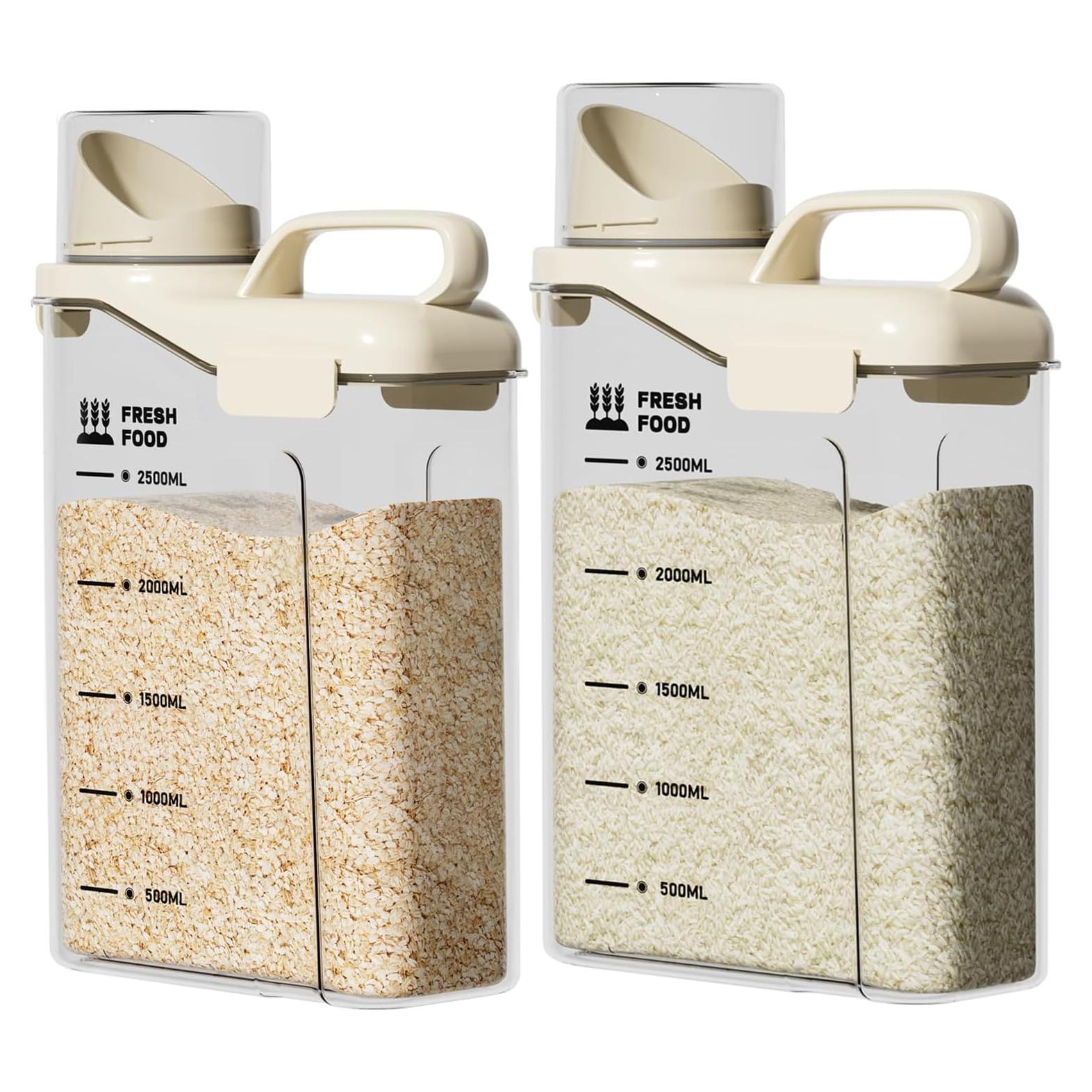 Contenedores herméticos de arroz y cereales SZRUNZHU 2.5 kg
